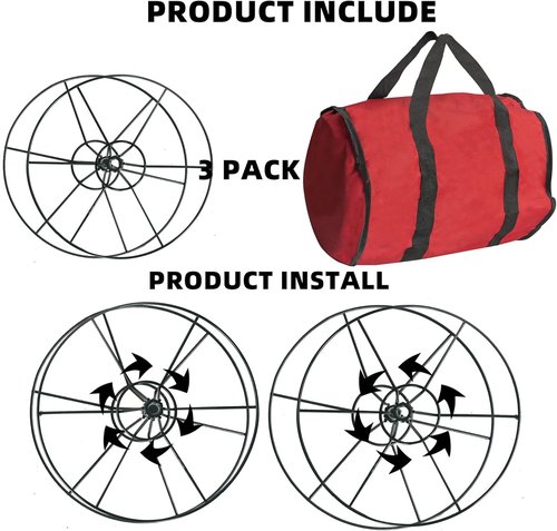 Dazzle Bright Christmas Lights Storage Bags - Red Tear-Proof Oxford Fabric with 3 Metal Reels