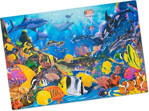 Melissa & Doug Jumbo Underwater Ocean Floor Puzzle - 48 Pieces | Educational Activity for Kids Ages 3+ (2 x 3 Feet)