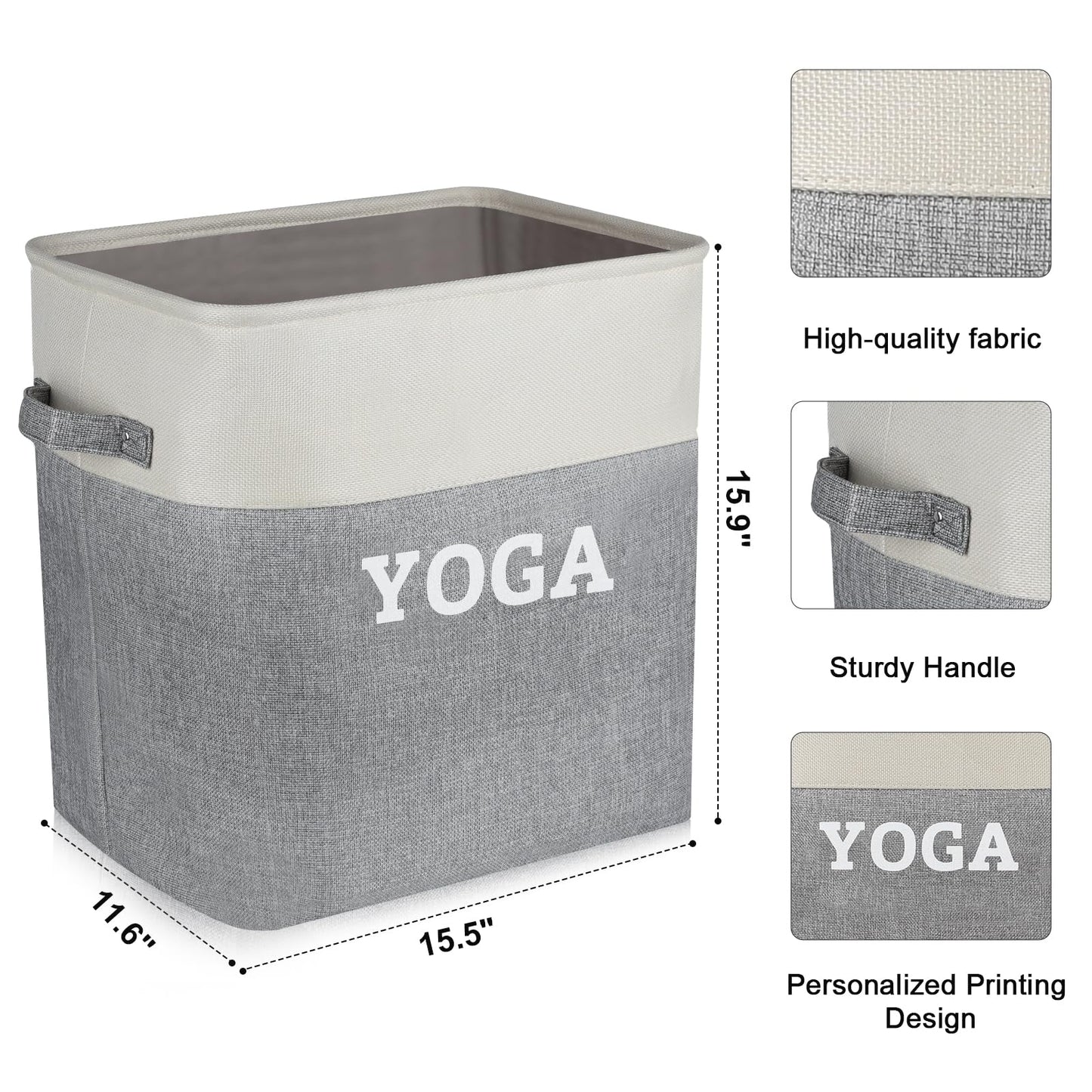 Lukeline Yoga Mat Holder Storage Basket, Home Gym Storage Organizer Yoga Exercise Equipment Storage, Yoga Basket Foam Roller Workout Equipment Storage for Home Exercise and Fitness Gear