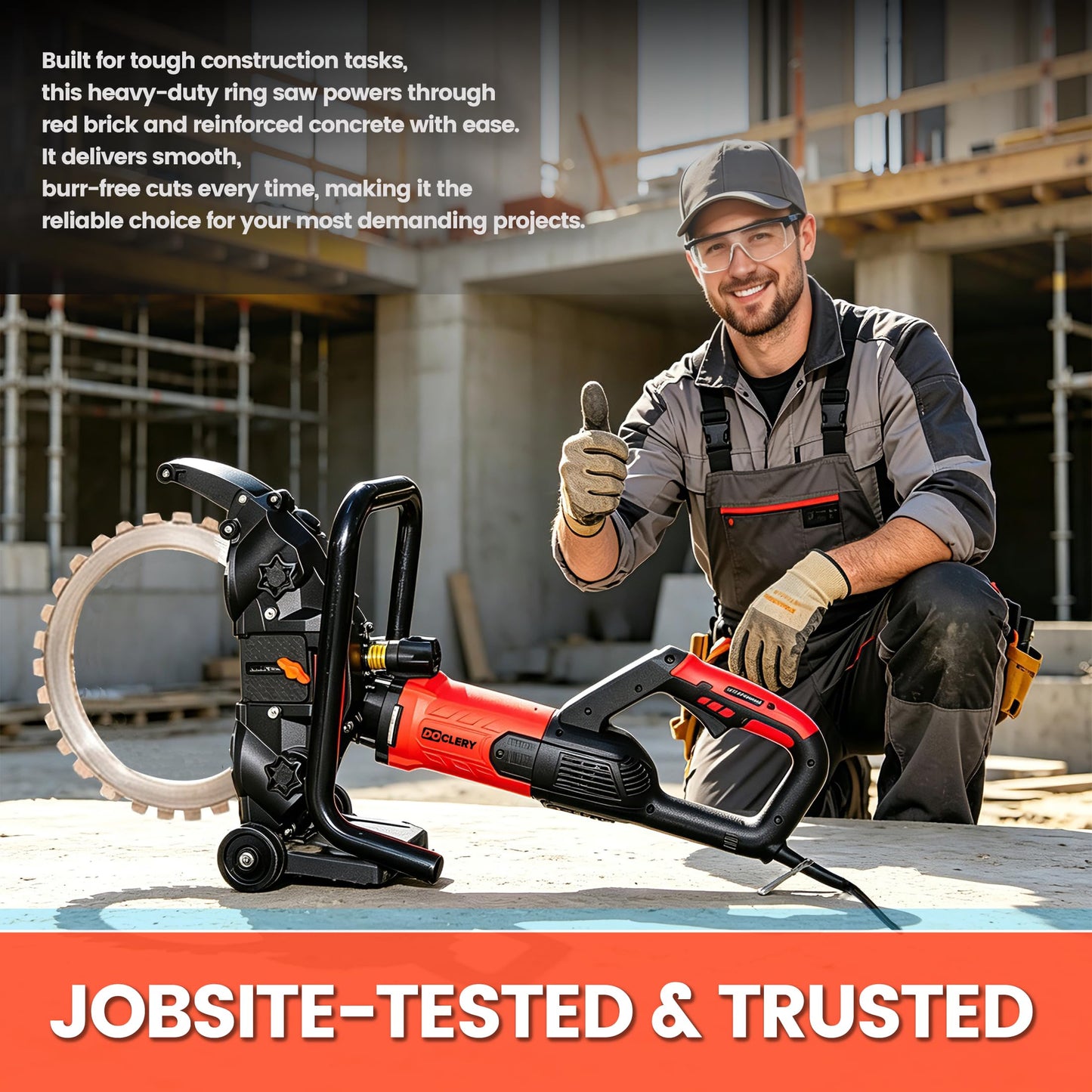 16" Toroidal Electric Concrete Ring Saw 8980/110V,Wet/Dry Cutting with Water Pump,Max Depth 13.8", Electric Concrete Cutting for Brick, Concrete, Marble, Rebar
