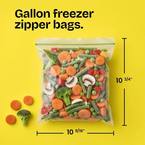 Glad Zipper Gallon Freezer Storage Bags - Set of 4 | Durable & Leak-Resistant Design