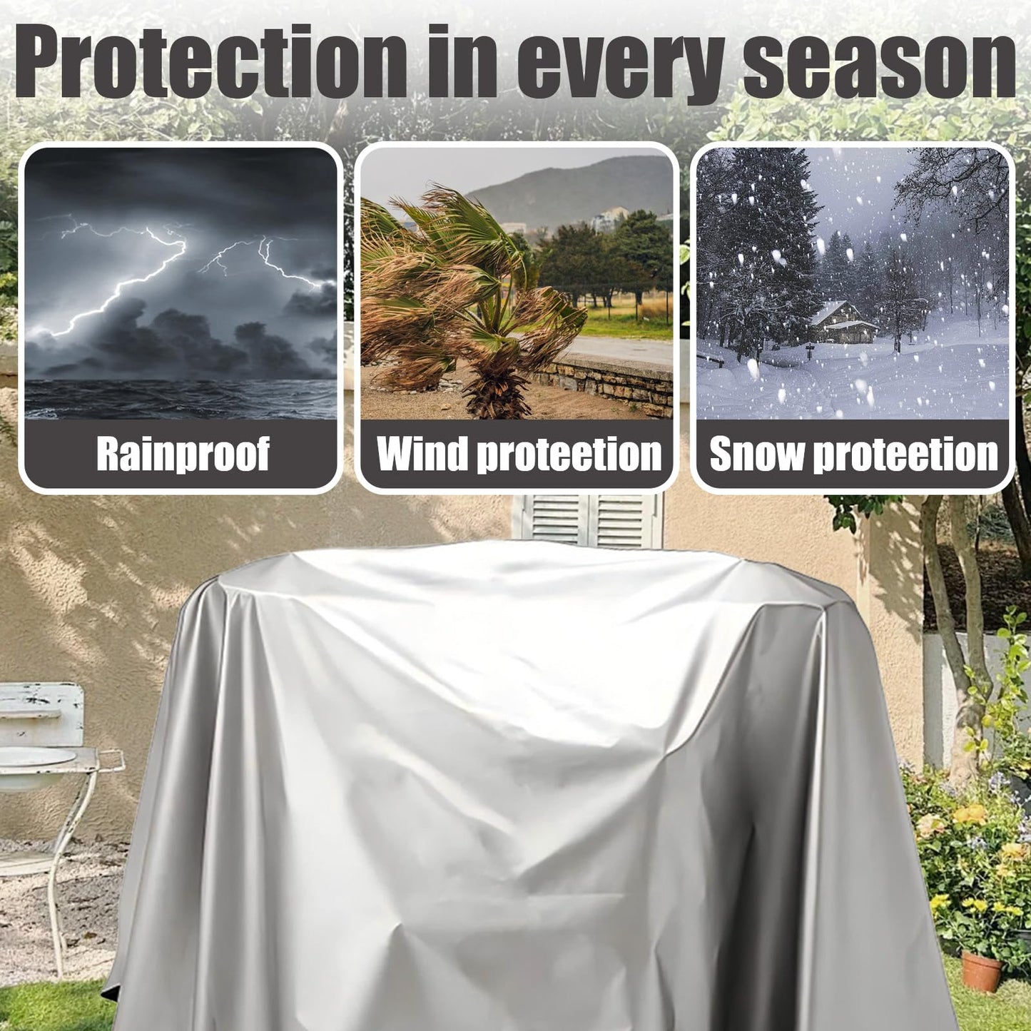 TOTOCOVE Jumbo Machine Cover - Breathable, Rust Preventing, Water & Dust Proof, Tear Resistant Silver (Silver+Black, 57.87*38.58)