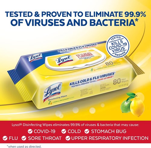 Lysol Disinfecting Wipes - Brighter Horizon Country Scent | Pack of 4 (320 Total Wipes)