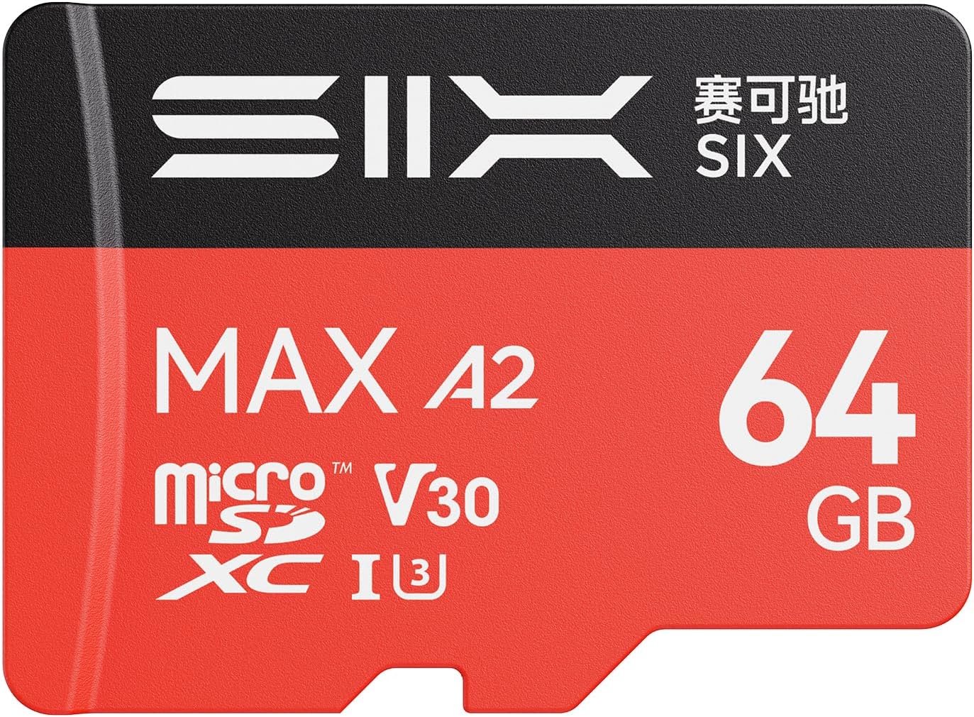 SIX M200 64GB 190MB/s 4K A2, U3, V30 64GB Micro SD Card Read Up to for UHD Continuous Recording - microSDXC Memory Card