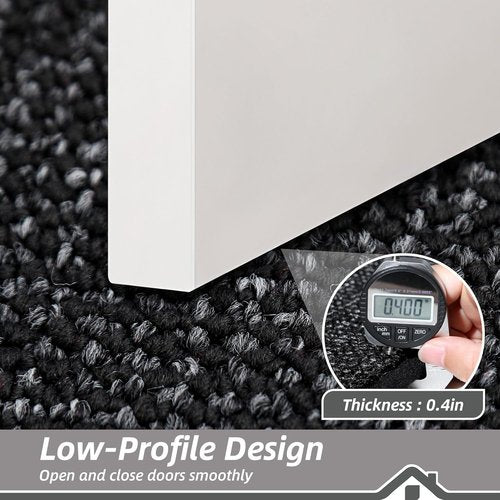 BEQHAUSE Dirt Trapper Door Mat - Non-Slip, Washable, Absorbent Entrance Mat | 20" x 48", Black