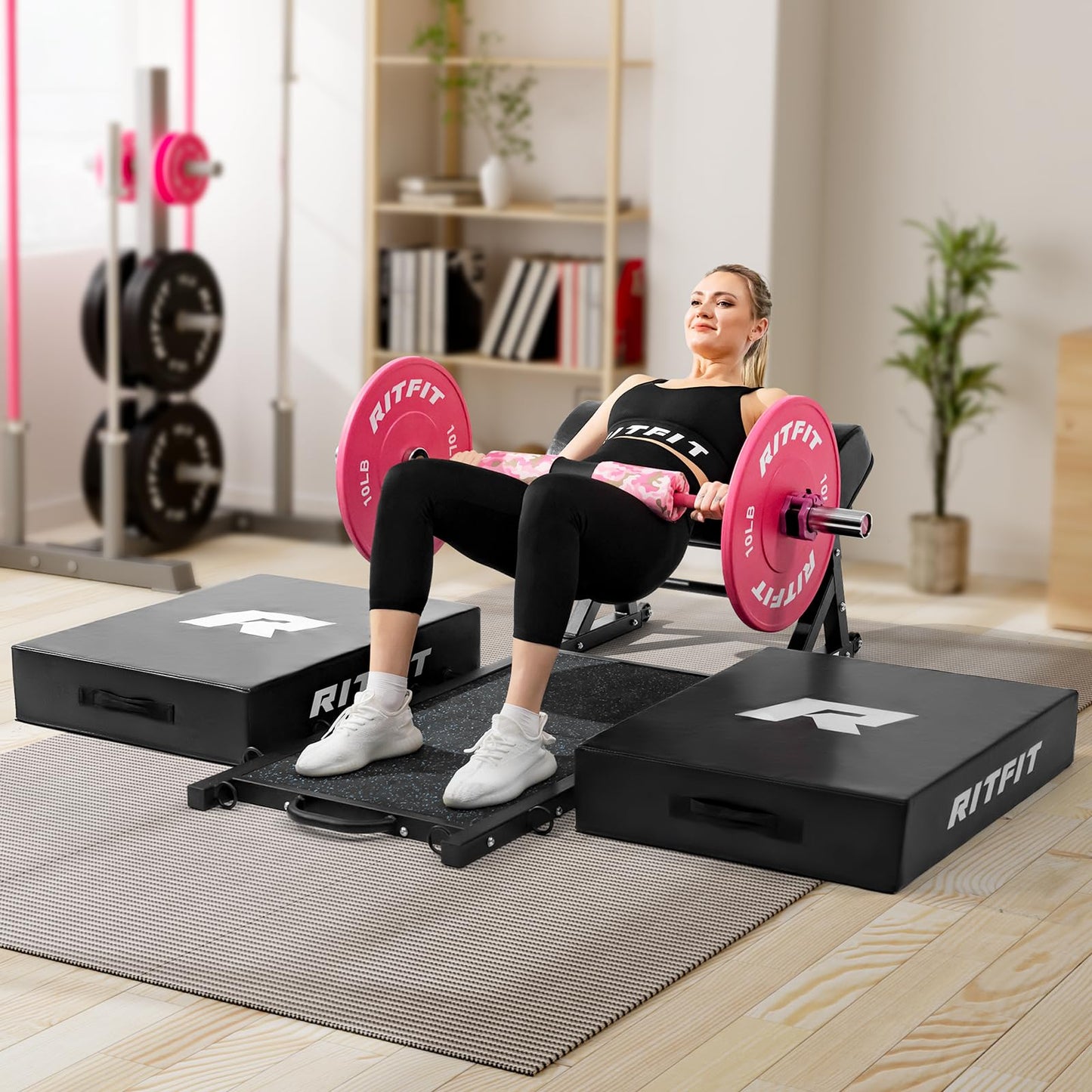 RITFIT Olympic Barbell 4ft/6ft - 2 Inch Weight Bar for Strength Training, Weightlifting, Squat, Deadlift, Bench Press, Curl, Overhead Press - 350lbs/500lbs Capacity 4FT Pink