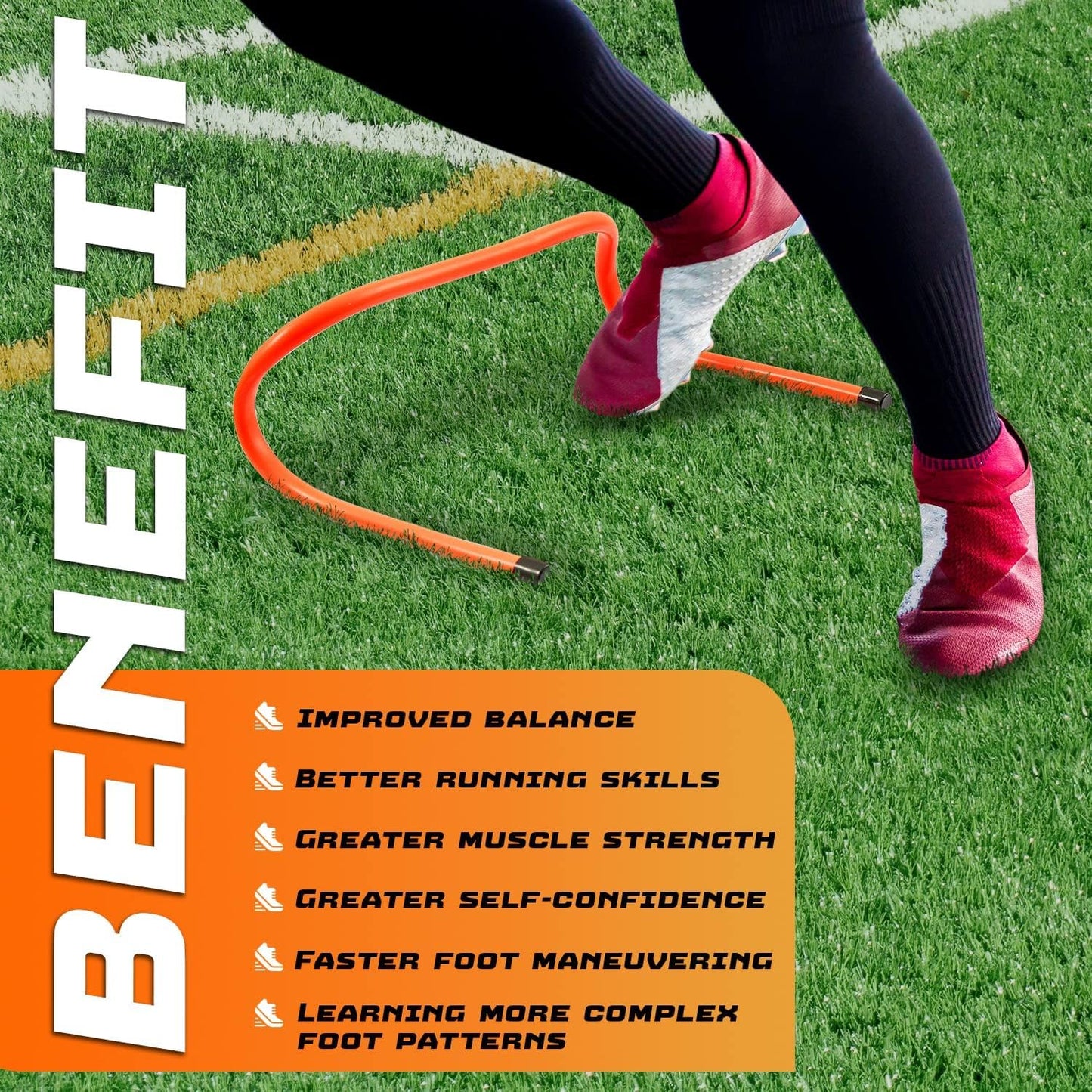 Yes4All Agility Speed Training, Agility Hurdles for Athletes, Speed and Agility Training Equipment for Soccer, Basketball, Football Hurdle Training – 10 Hurdles with Carry Strap