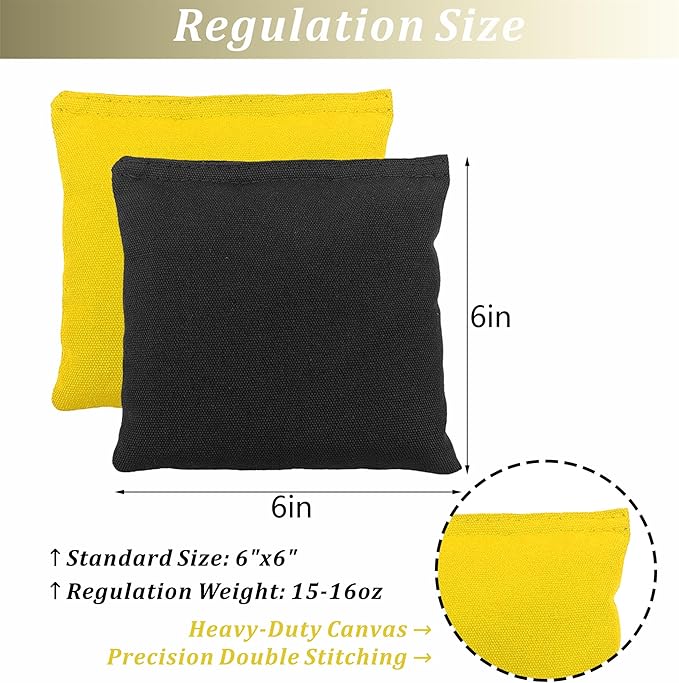 Cornhole Bags Set of 8 Regulation Professional Corn Hole Bean Bags Weather Resistant for Tossing Adults Yard Game
