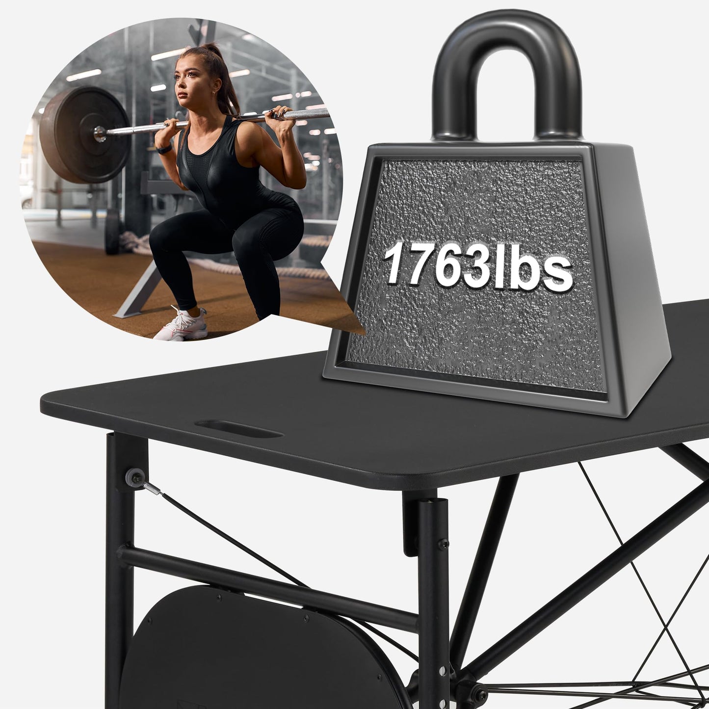Mars Foldable and Portable Athlete Support Hub and Sports Training Treatment Recovery Station Desk & Kinesiology Taping Table-Lightweight only 22lbs