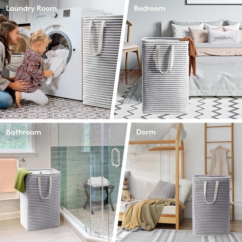 Lifewit Laundry Basket - 80L Collapsible Hamper with Reinforced Handles | Waterproof Design, Black