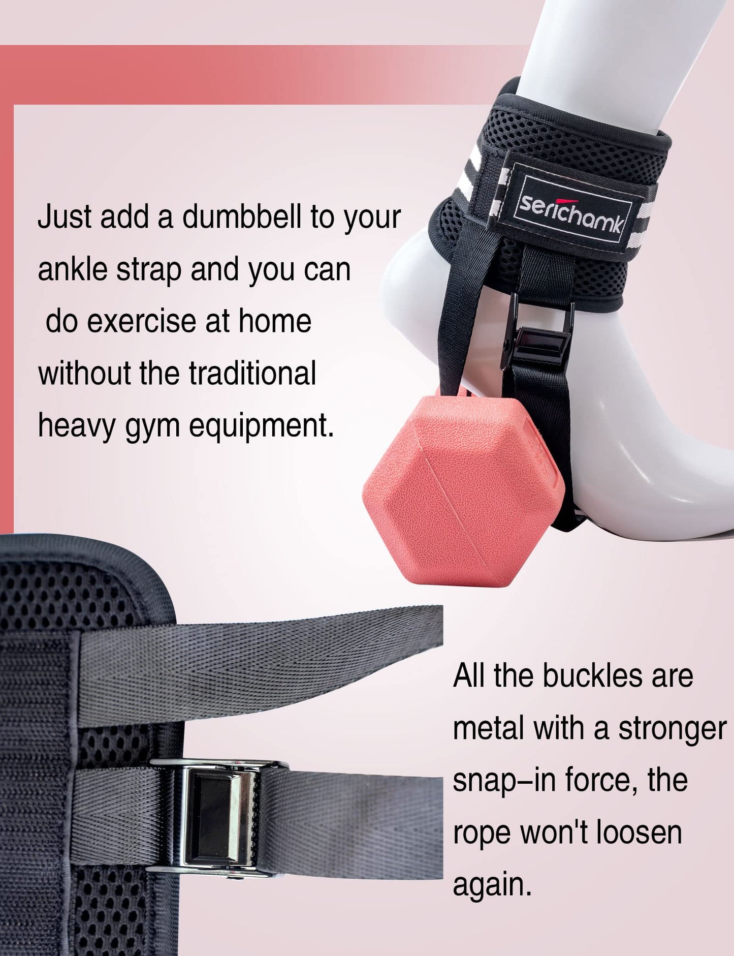Adjustable Foot Weights Ankle Straps Dumbbell Attachment for Feet 2pc - Leg Curl Kickbacks, Leg Extensions Booty Workouts