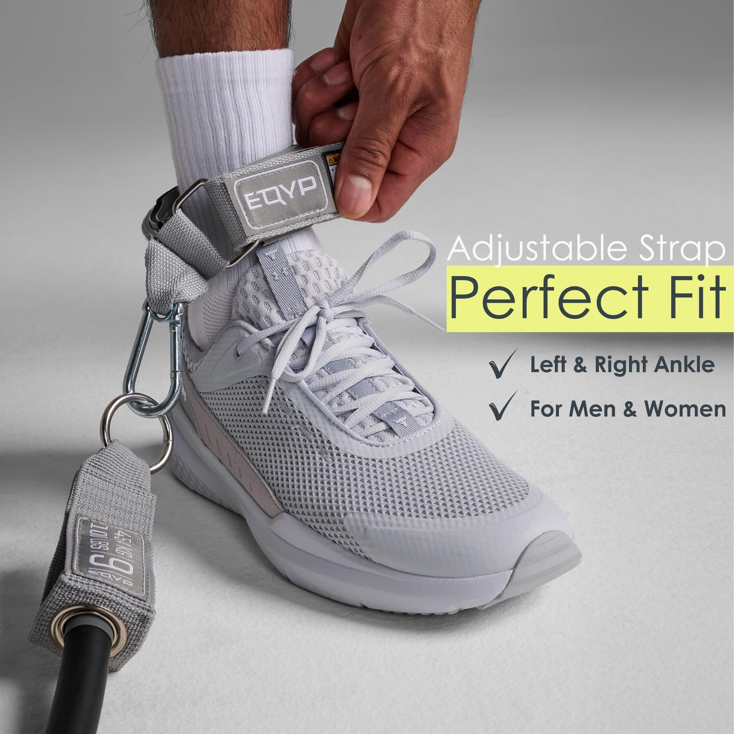 EQYP Resistance Band Ankle Strap – Adjustable Cuff Attachment for Resistance Bands for Working Out, Gym Fitness Equipment, Cable Machines, Glute Kickbacks & Leg Training