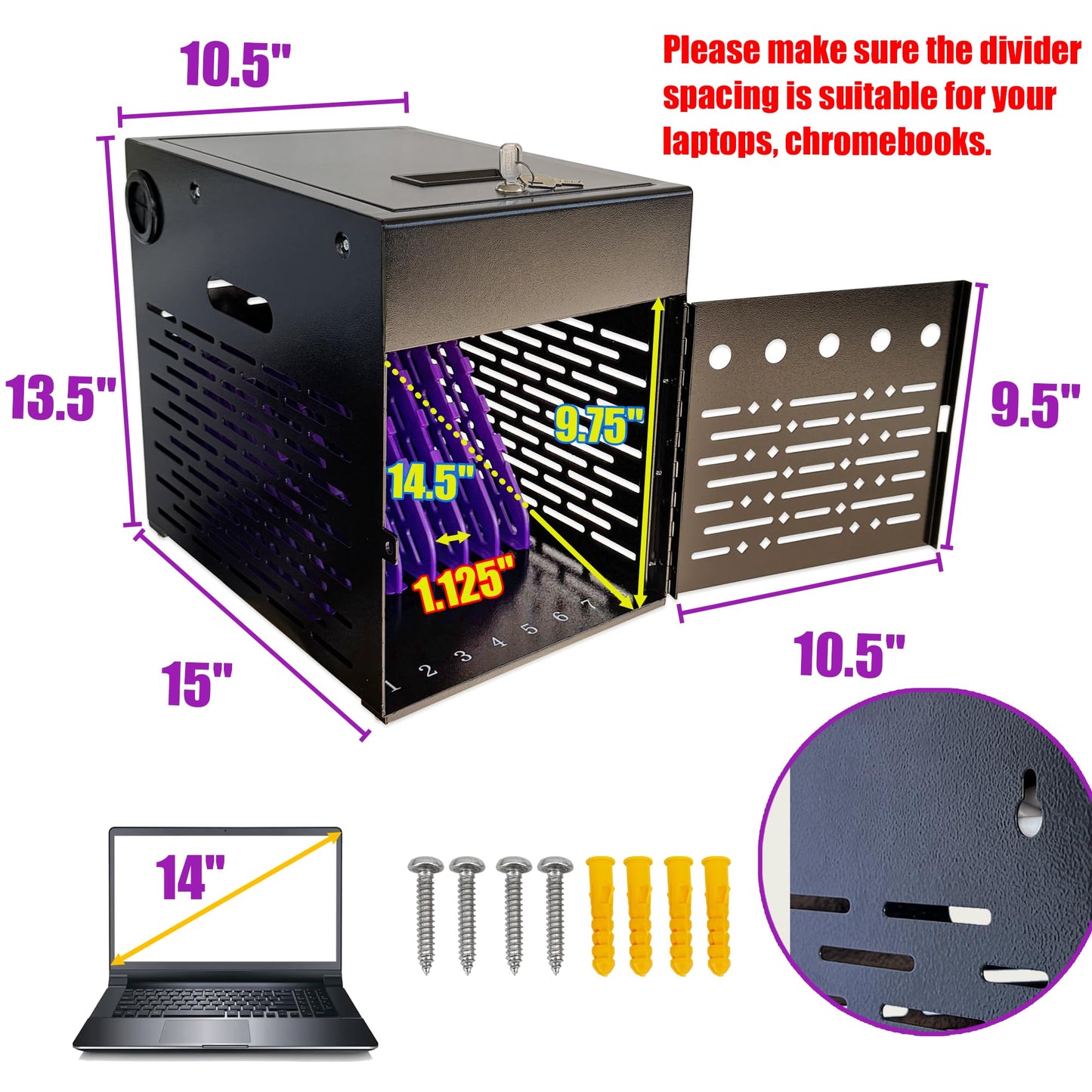 Powervize 8-Device Charging Cabinet for Chromebooks, iPads & Tablets