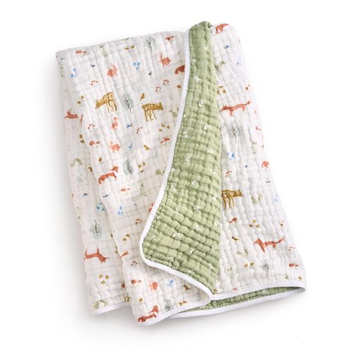 Aden + Anais Essentials Dream Blanket - Lightweight Muslin Baby Blanket for Nursery & Crib - Sage Woodland