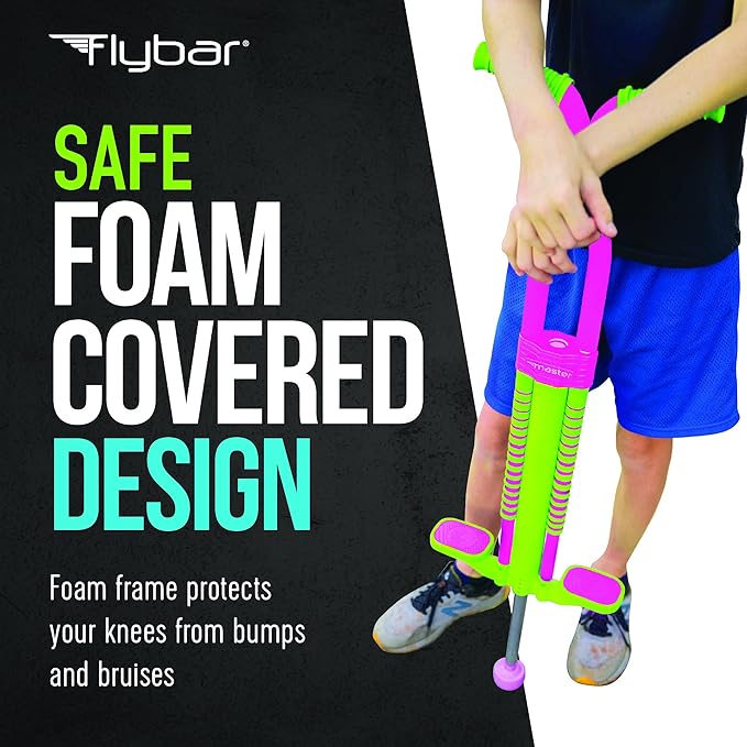 Flybar Master Pogo Stick for Kids Ages 9+, 80–160 lbs – Easy Grip Handles – Active Exercise Toy for Tweens & Teens – Outdoor Toy with Non-Slip Foot Pegs for Boys and Girls – No Assembly Needed