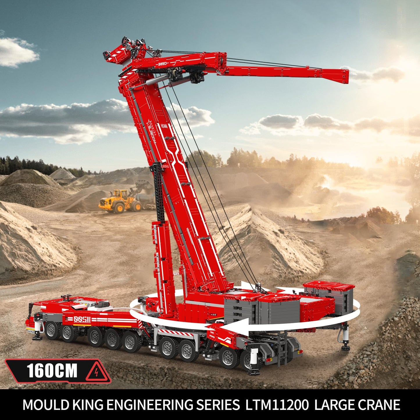 Mould King 17008 Technology Crane Building Set, Large Heavy Duty Crane Truck Building Kits with 20 Motors, APP Programmable Construction Vehicle Model Kit for Adult(8506+ PCS)