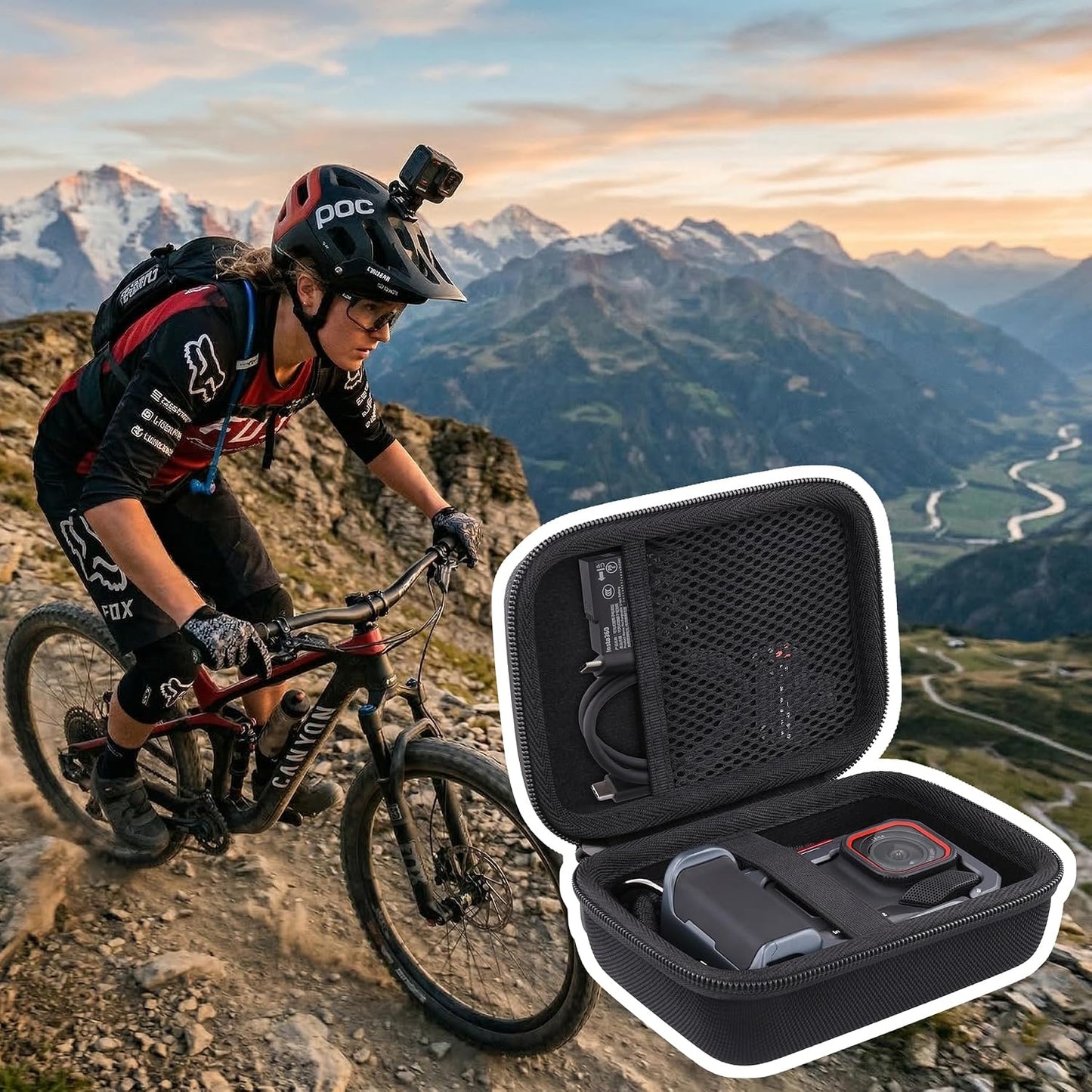 Baval Insta360 2 Camera Case Compatible with Ace Pro Waterproof Action Camera(Small Case)