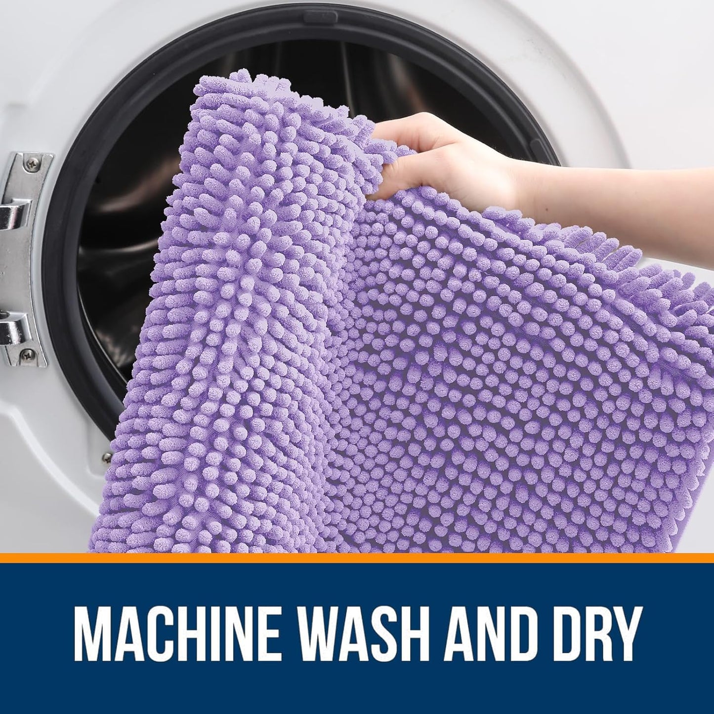 OLANLY Bath Rugs - Extra Soft Chenille with Rubber Backing | Quick Dry, Machine Washable, 30x20, Lavender