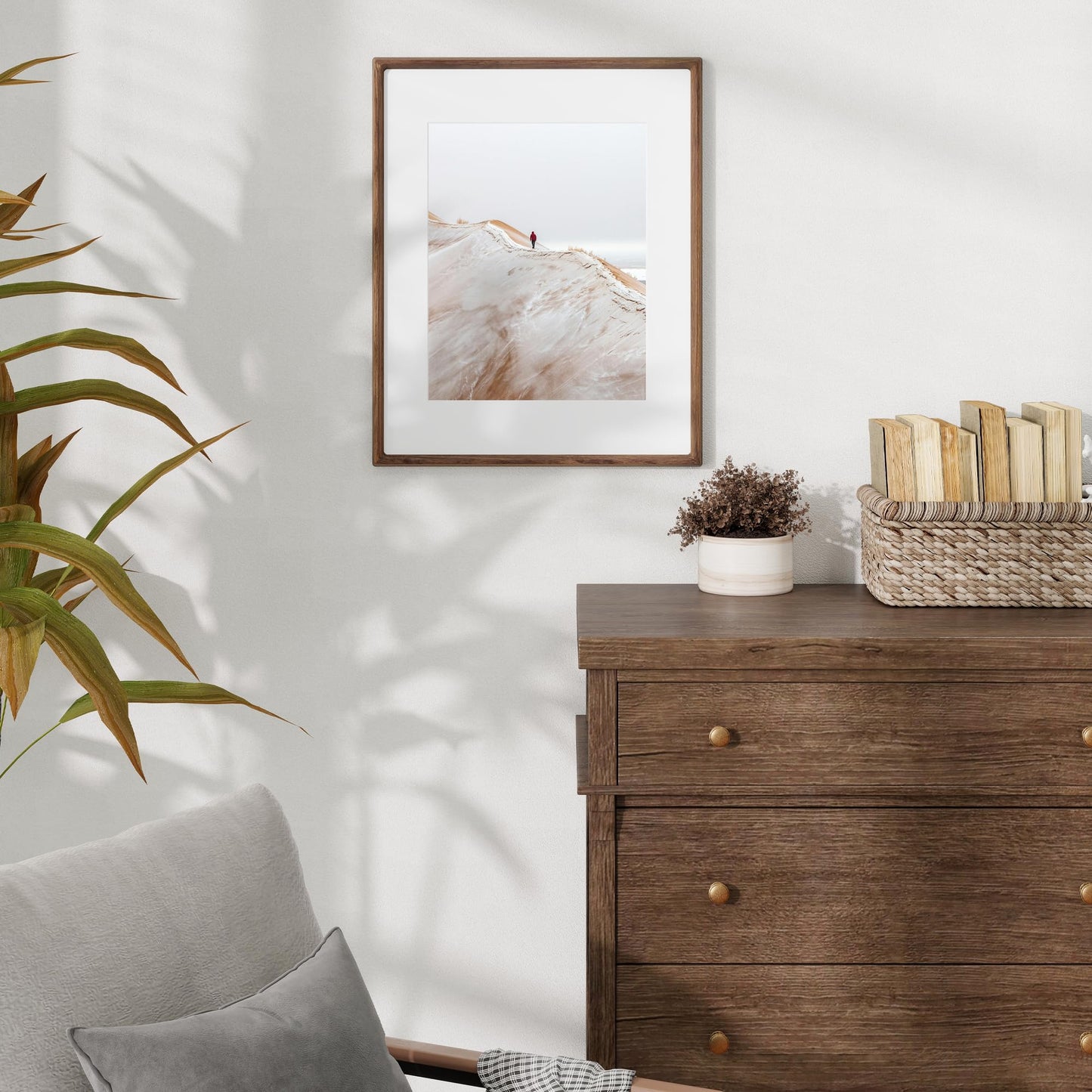 Dreamland 16x20 Picture Frame, USA-Sourced Walnut Wood Photo Frames with HD Tempered Glass, 16 x 20 Wooden Frame Matted to 11 x 14, 16x20 Frames Handcrafted Rounded Corner for Tabletop or Wall Display