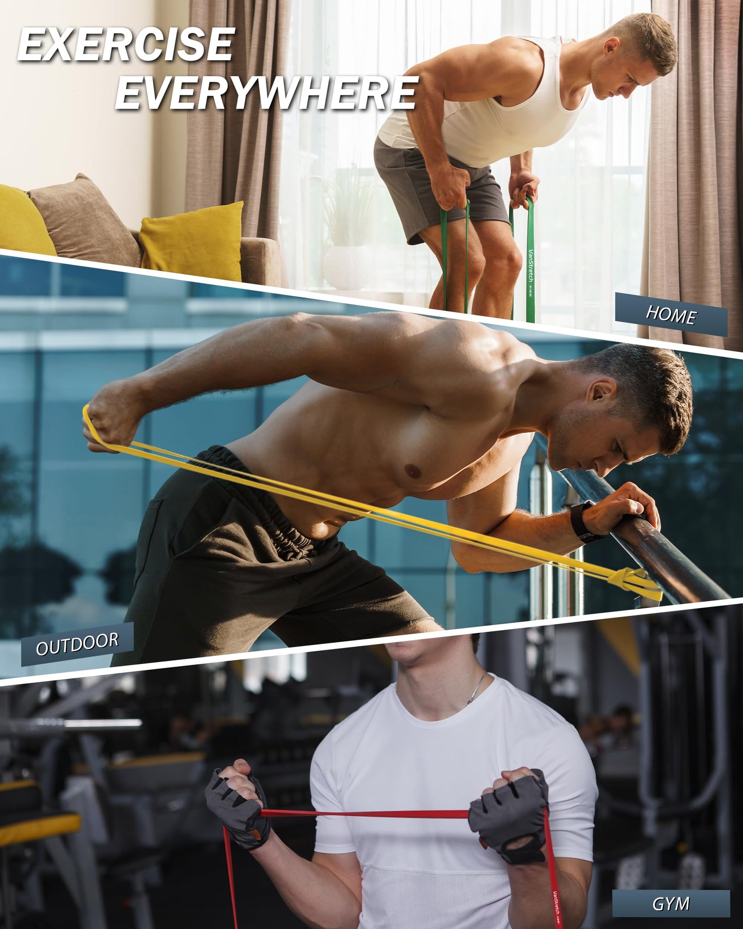 Resistance Bands for Working Out,5-Level Elastic Pull Up Assistance Bands Set for Men & Women,Exercise Bands for Home Workouts,Fitness,Training & Physical Therapy