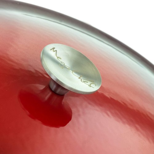 MegaChef Oval Enamel Cast Iron Casserole, 7 Quart, Red