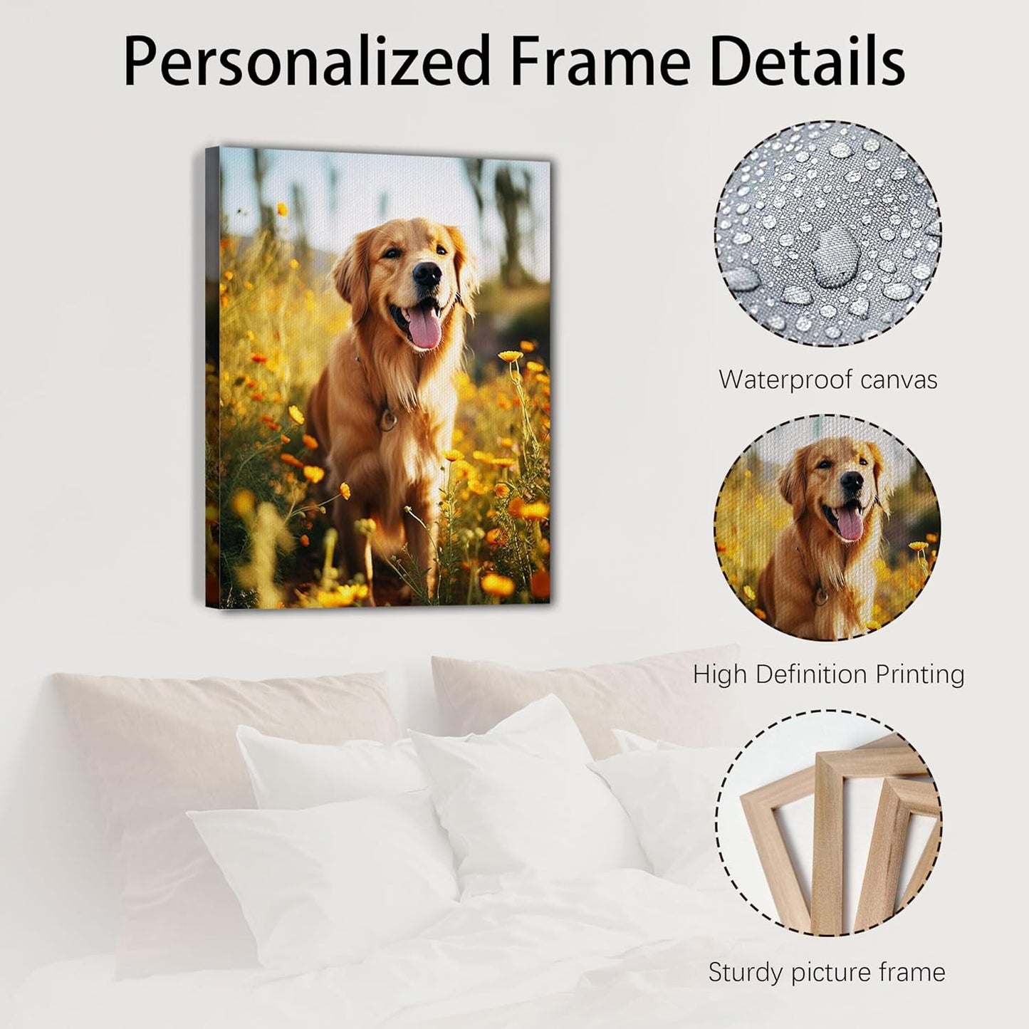SPECPIX Custom Canvas Prints with Your Photos Customized Canvas Wall Art Personalized Canvas Pictures Gifts for Pet Dog Baby Family Mom Dad Men Women Couple Boyfriend Girlfriend Framed 16x20