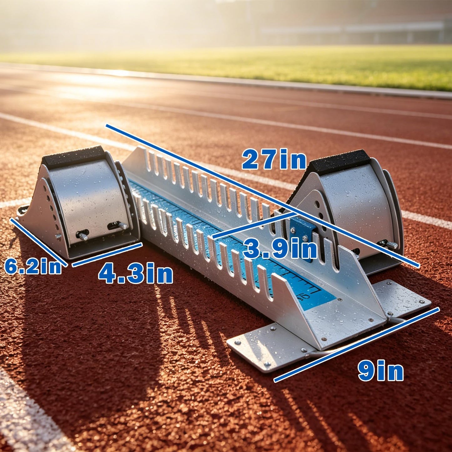 iondelce Starting Blocks Track and Field, 6-Level Angle Adjustable Aluminum Alloy Sprint Starting Block, Portable with Carrying Handle, Suitable for Plastic Runway & Cinder Track