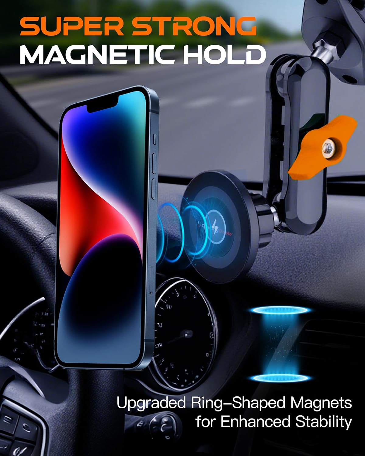 chubbycable 360 ChubbyGrip Magnetic Dash Mount Vacuum Magnetic Phone Holder for Your Car Adjustable Suction Cup Car
