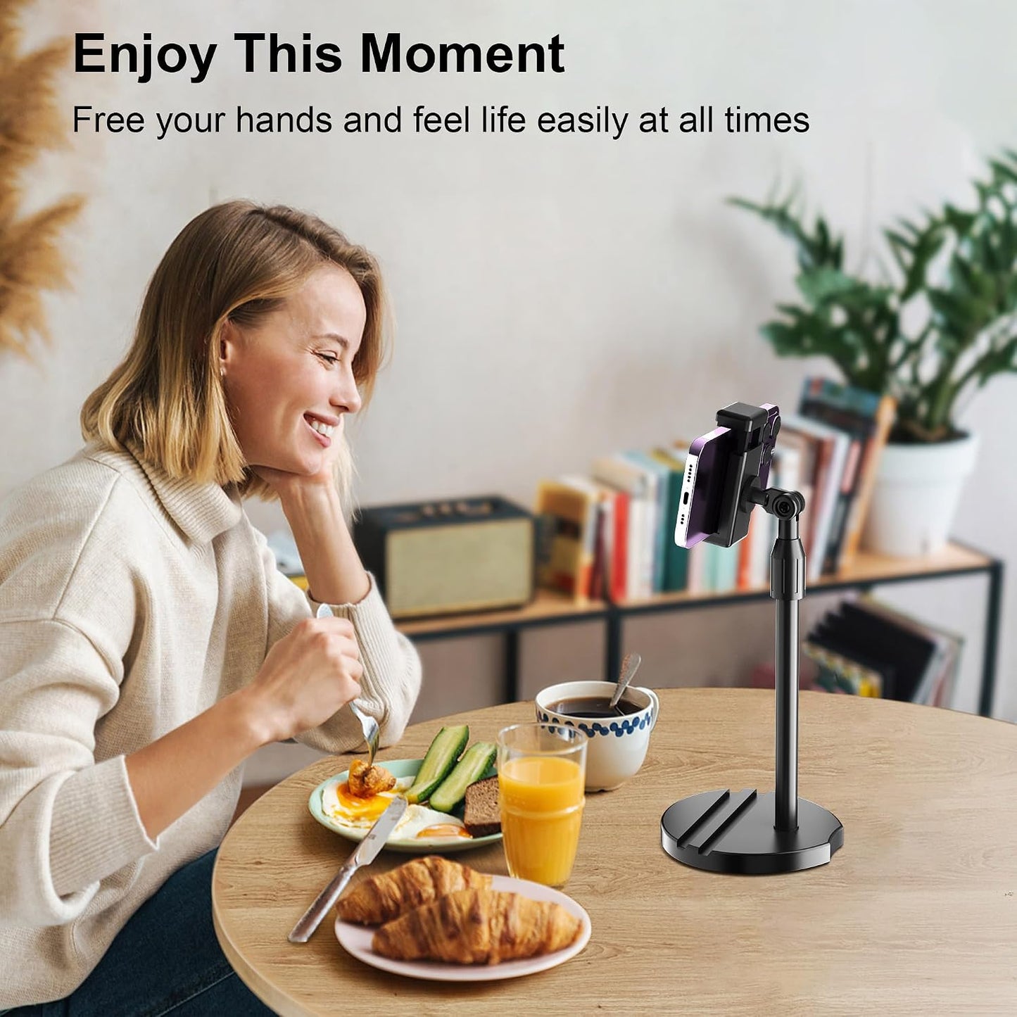 LenTok C922 C930e C920S C920 C615 C960 C920x 4K, 1/4'' Telescopic Webcam Tripod Stand for Desk with Phone Holder