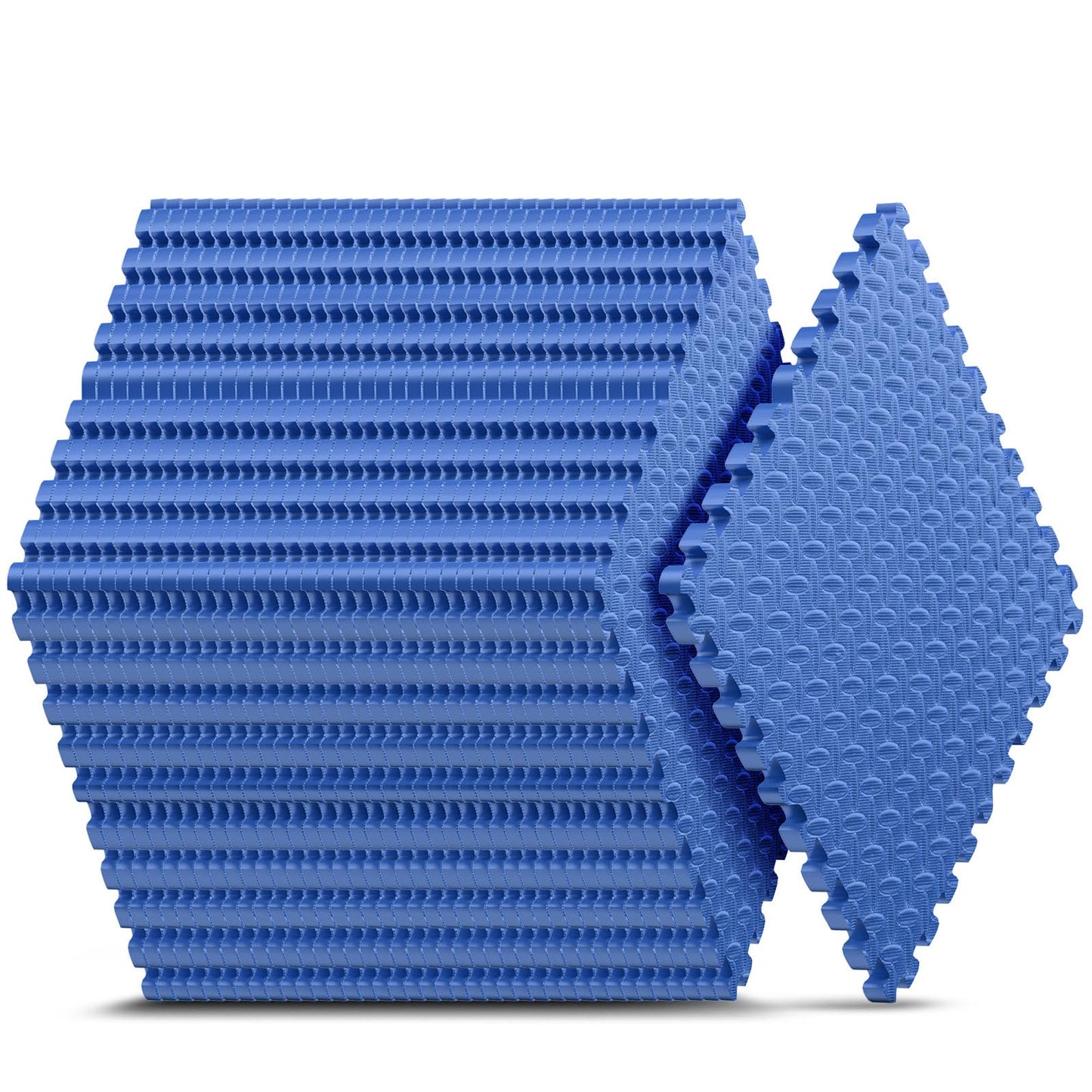 Home Gym Mat, Puzzle Exercise Mat, of EVA Interlocking Foam Floor Tiles for Home Workout Equipment and Kids' Play Areas - Blue, 24 in x 24 in x ½ in - 16 Tiles (Blue, 16 Pack 64 sq ft)