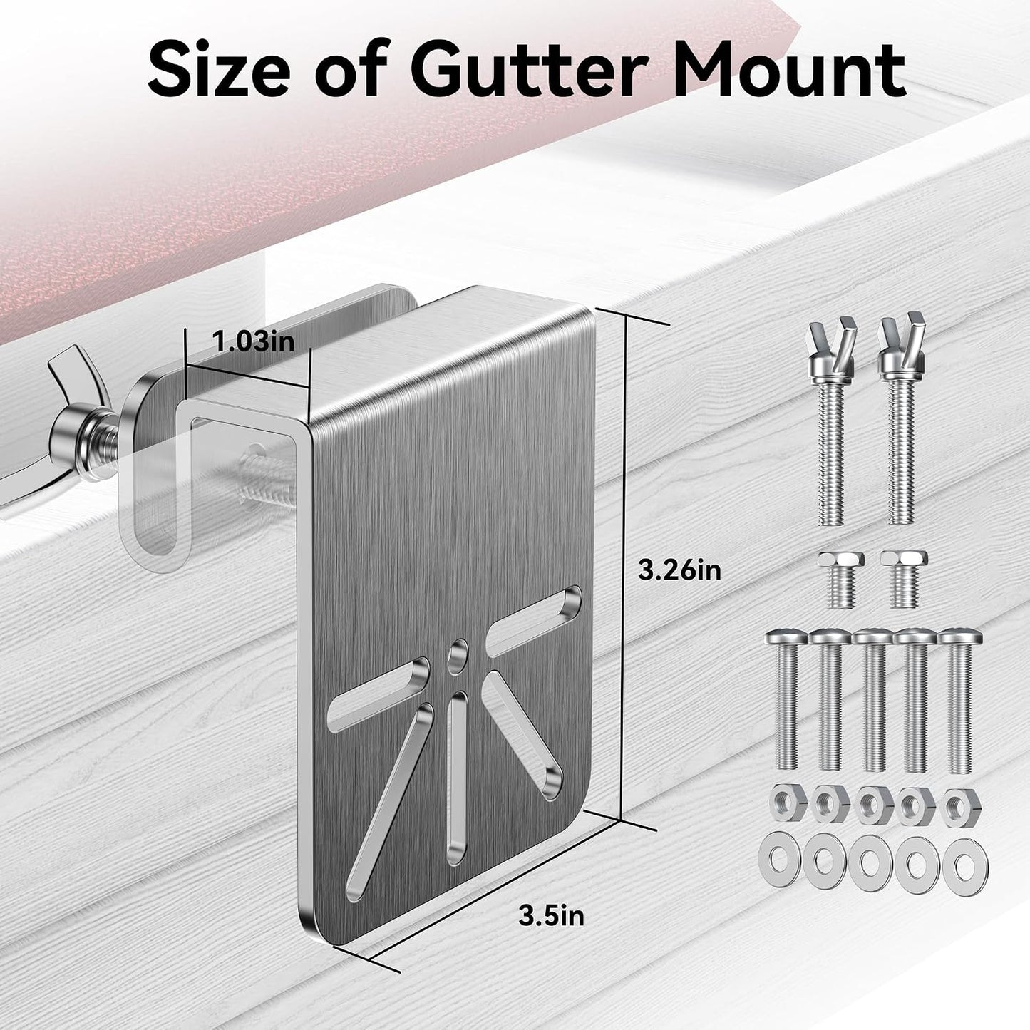 SZJKC 2 Pack S340/E30, Gutter Mount Bracket Compatible with Eufy Solocam No Drill Installation, Stainless Steel Gutter