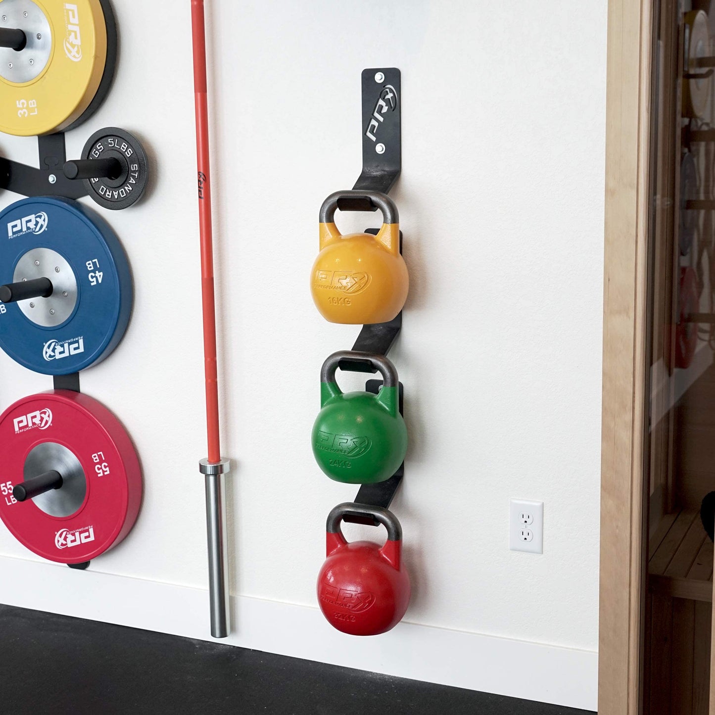 PRx Performance Kettlebell Storage Holder (1), Wall Mounted Kettle Bell Holder Hanger, Space Saving Home or Commercial Gym Accessory, USA Made Steel with Black Powder Coating…
