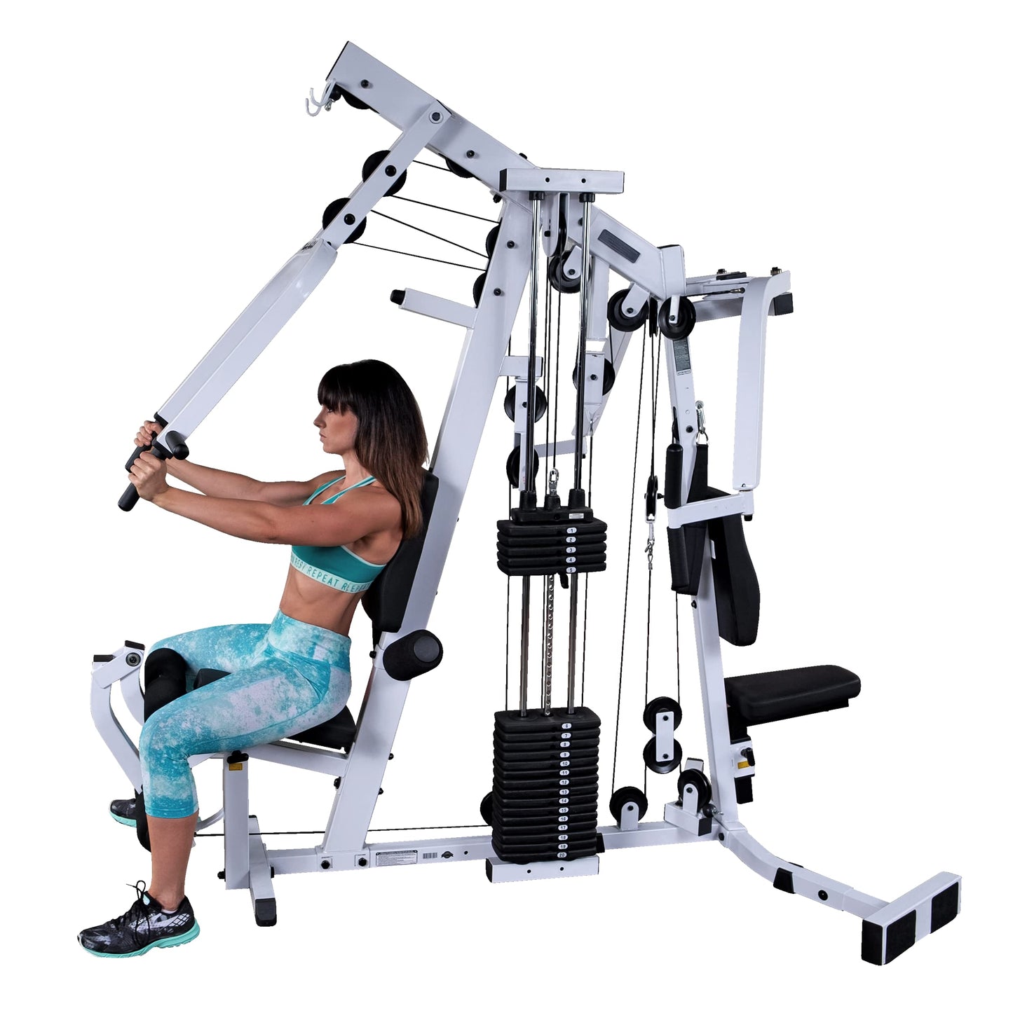 Body-Solid Multi-Station, Single Weight Stack Home Gym Machine, Arm & Leg Strength Training Functional Exercise Workout Station for Weight Lifting and Bodybuilding 310lbs. Black Weight Stack