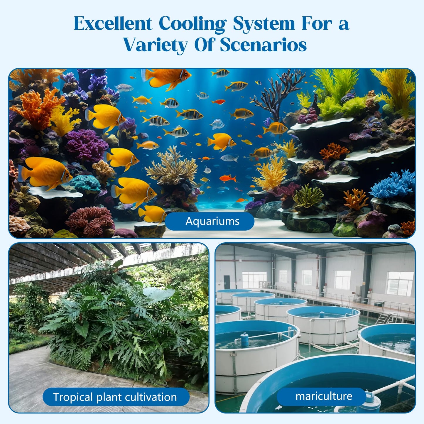 Togsher 1/3 HP Aquarium Chiller for 79 Gallon Tank, Ultra-Quiet Water Cooling System with Energy-Saving Mode, Reliable Temperature Control for Saltwater Freshwater Fish Tank, Reef Coral Axolotl