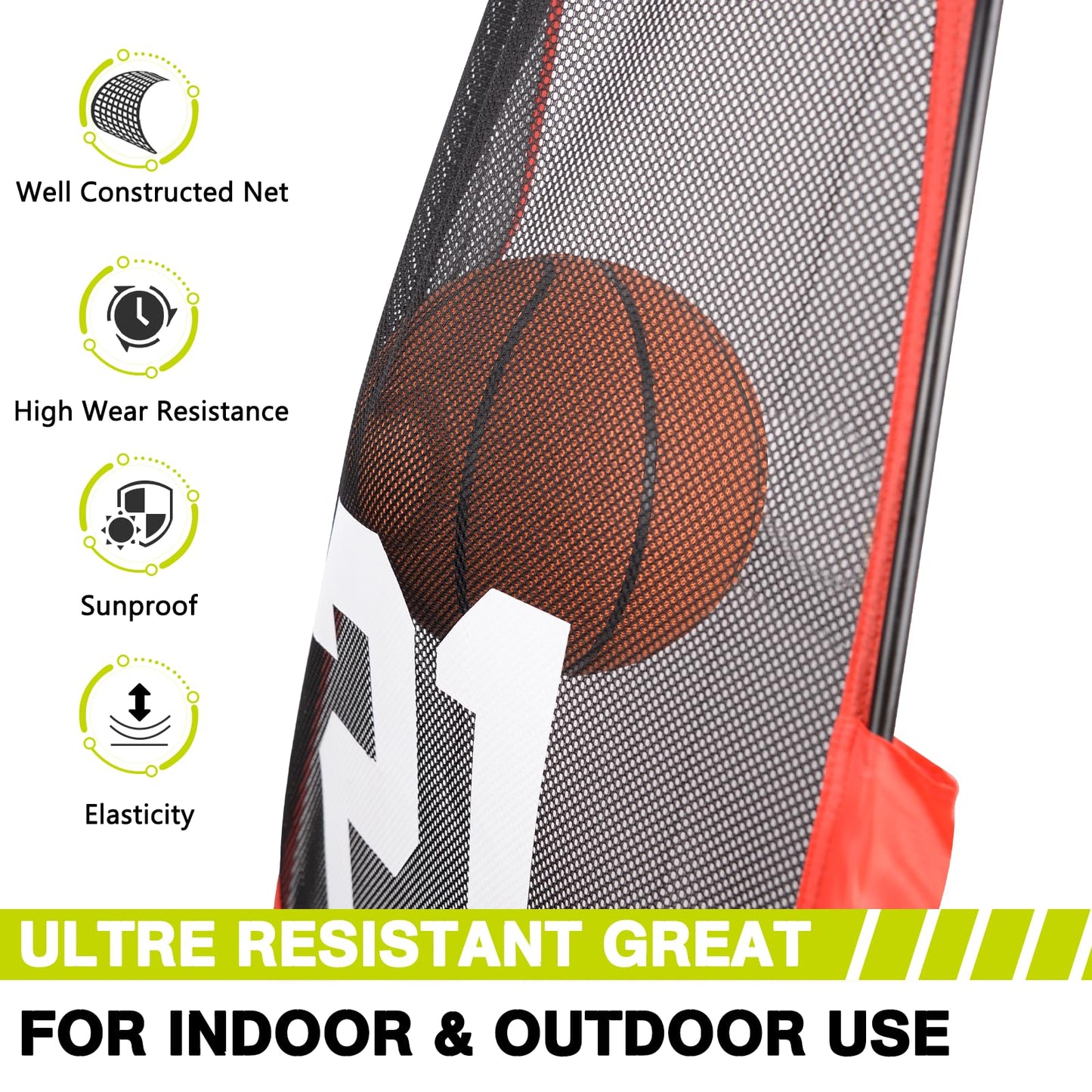 Hikeen Basketball Defender Dummy, Training Equipment for Practice Basketball Dribbling, Shooting, Passing - 2 Sizes Folding Poles, 4 Reinforced Base Sandbags