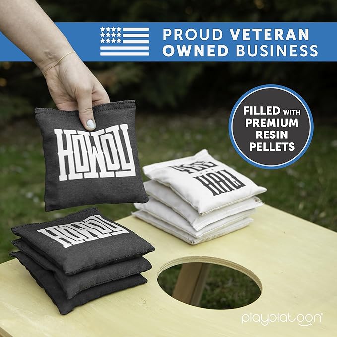 Professional Cornhole Bags - Set of 8 Regulation All Weather Double Sided - Sticky Side/Slick Side Bean Bags for Pro Corn Hole Game