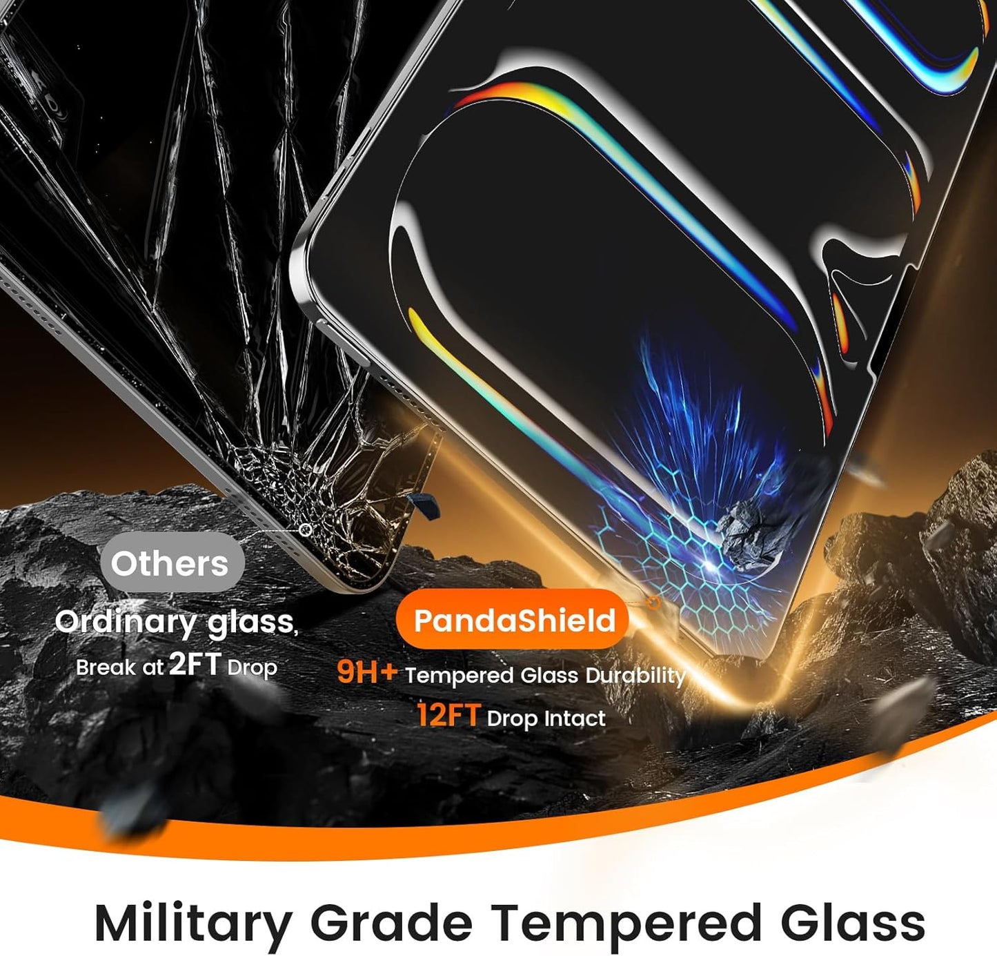 2 Pack 13 inch (M5/M4 2025/2024) 9H+ PandaShield Screen Protector for iPad Pro - Tempered Glass, Easy-Install Box