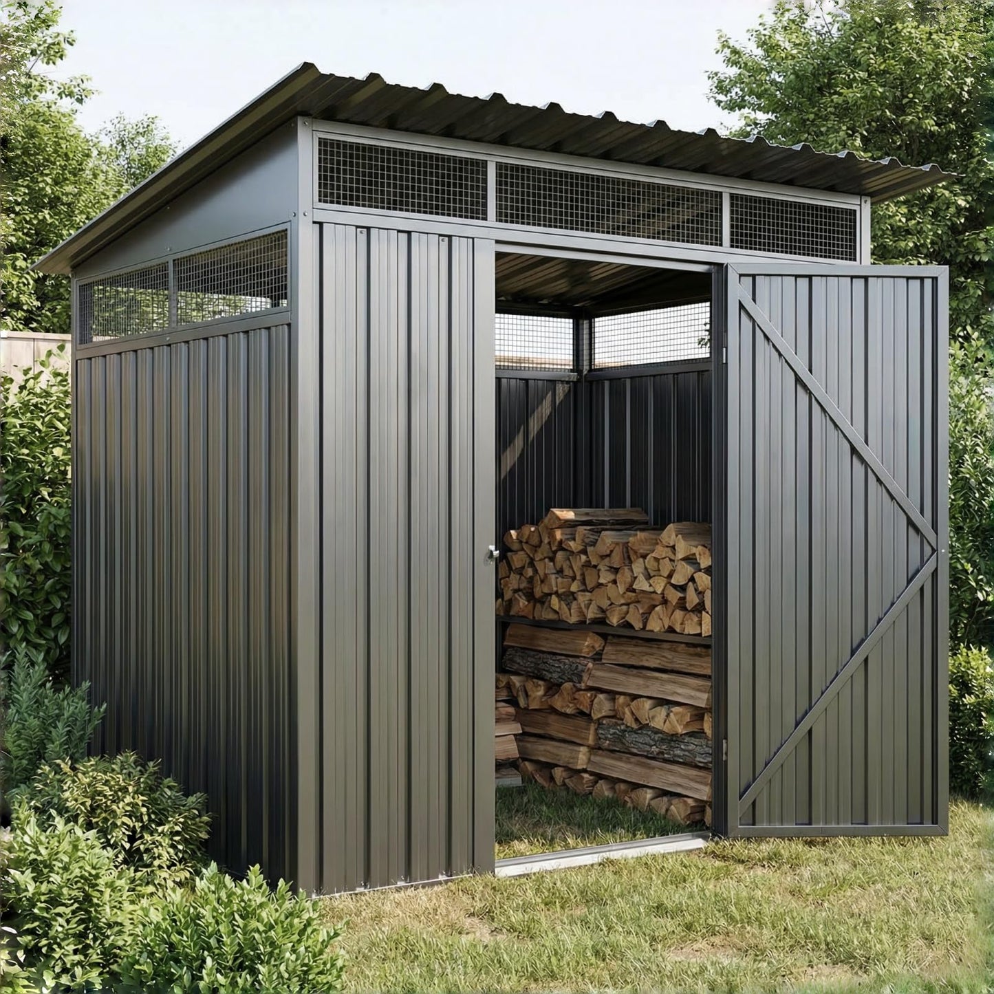 ZUROCK 62"x36" Corrugated Metal Roof Panels, Extra-Wide & 50% Wider, 30% Thicker Galvanized Steel with Anti-Rust Coating, Waterproof for Shed, Garage, Warehouse, Patio, Includes Screws, 8-Pcs Gray