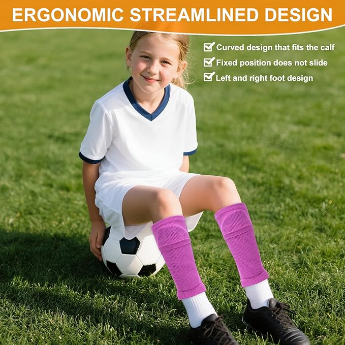 Shin Guards Soccer Kids 2025 Version High-Density Foam Soccer Shin Guard with Sleeves Shin Protective Pads for Kids Daily Practice School Competitions Outdoor Play