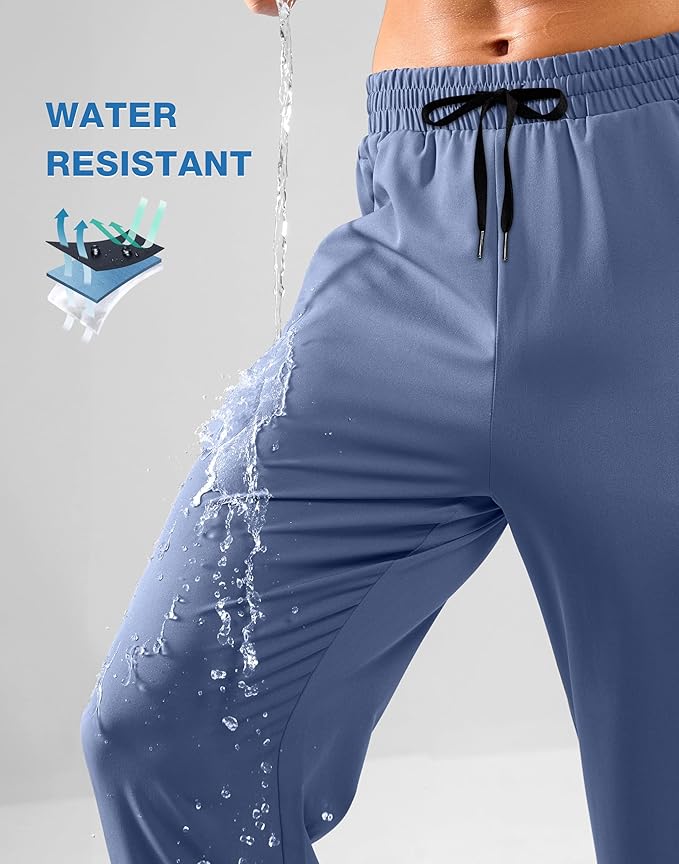 Pudolla Men's Lightweight Hiking Pants Quick-Dry Outdoor Sweatpants with Zipper Pockets for Casual Travel Athletic Workout