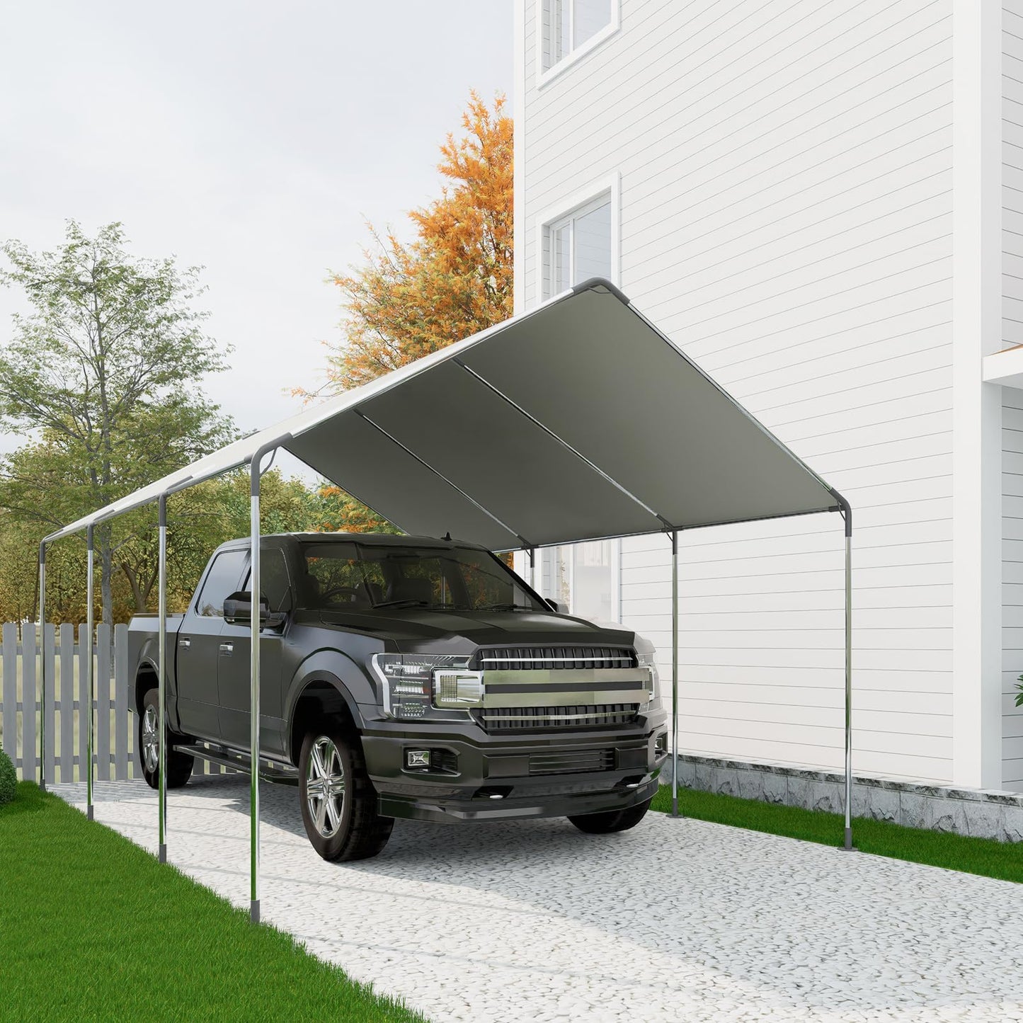 ICITYWALL 8 Leg Carport Kits，High Peak Canopy Fitting Kit with 1-3/8" ID, Galvanized Steel Carport Connectors, shed Frame kit DIY Project