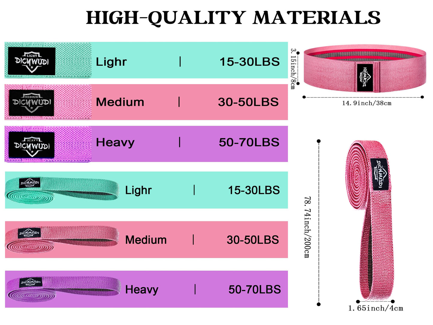 DICYWUDI Pilates Essentials Kit for Home Women, Pilates Equipment for Workouts, 6 Fabric Resistance Bands, 12 Inch Magic Circle Yoga Ring, Mini Exercise Ball, Great Exercise Accessories