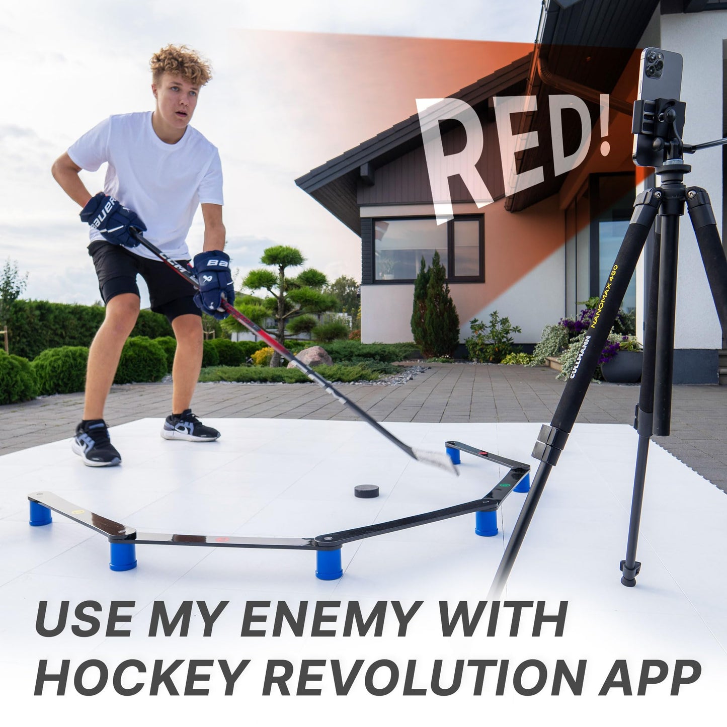 Hockey Revolution Lightweight Stickhandling Training Aid, Equipment for Puck Control, Reaction Time and Coordination - MY ENEMY