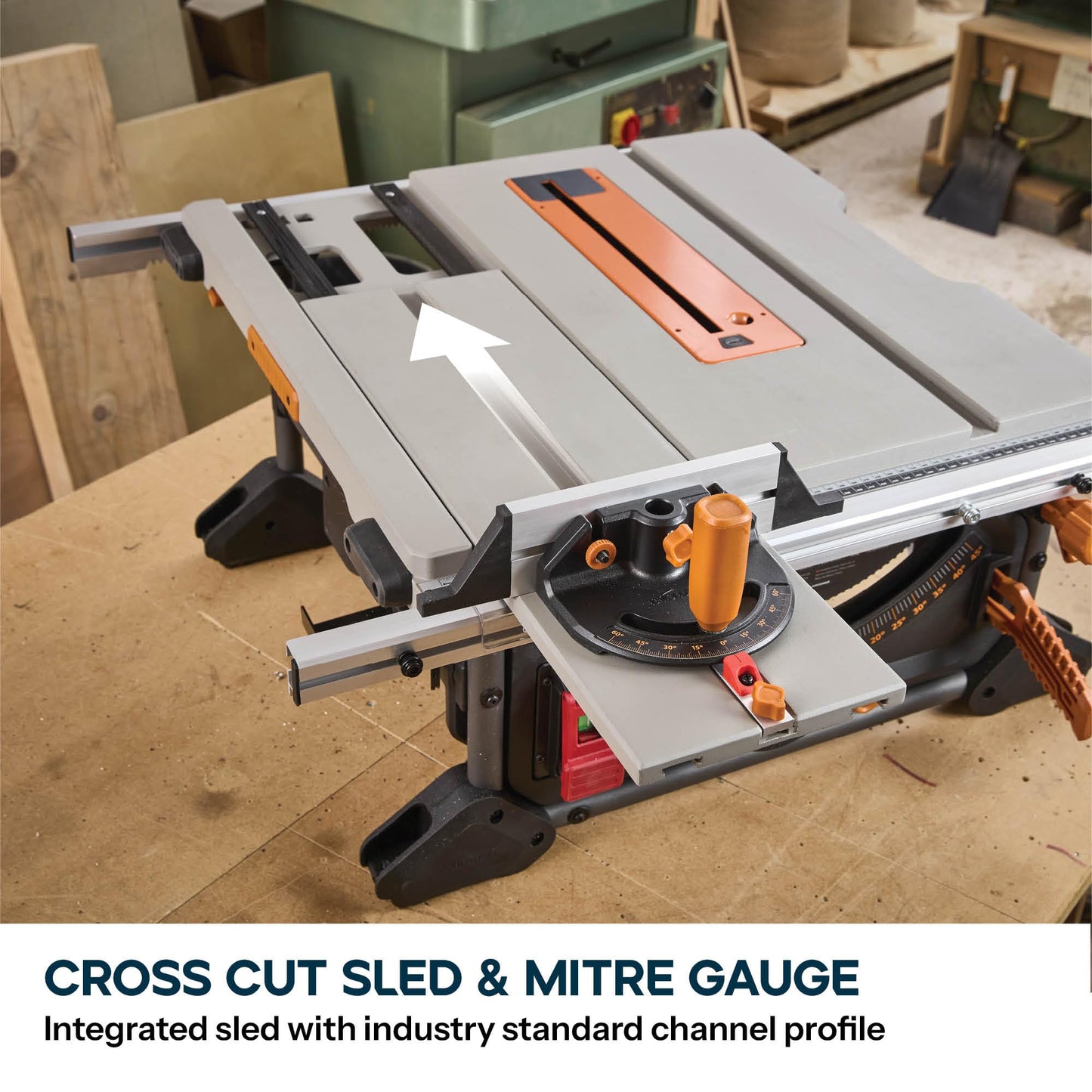 Evolution R10TS 10" Jobsite Table Saw | Zero-Clearance Throat Plate | Dado Plate Included | 15A Motor | 26” Rip | 3-3/8” Cut | 0-45° Bevel | Precision Fence | Heavy Duty Portable Woodworking Saw