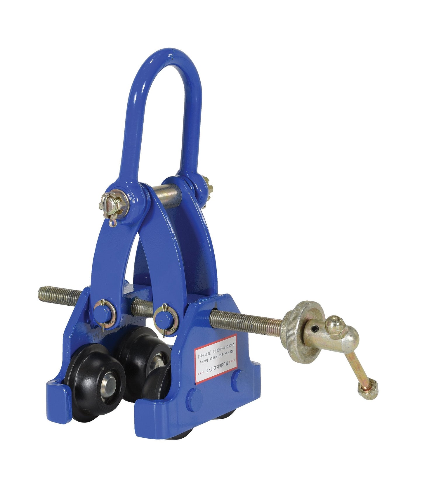 Vestil QIT-4 Steel Quick Install Manual Trolley 6-3/4 In. x 14-1/8 In. x 12 In. 4000 Lb. Capacity Blue