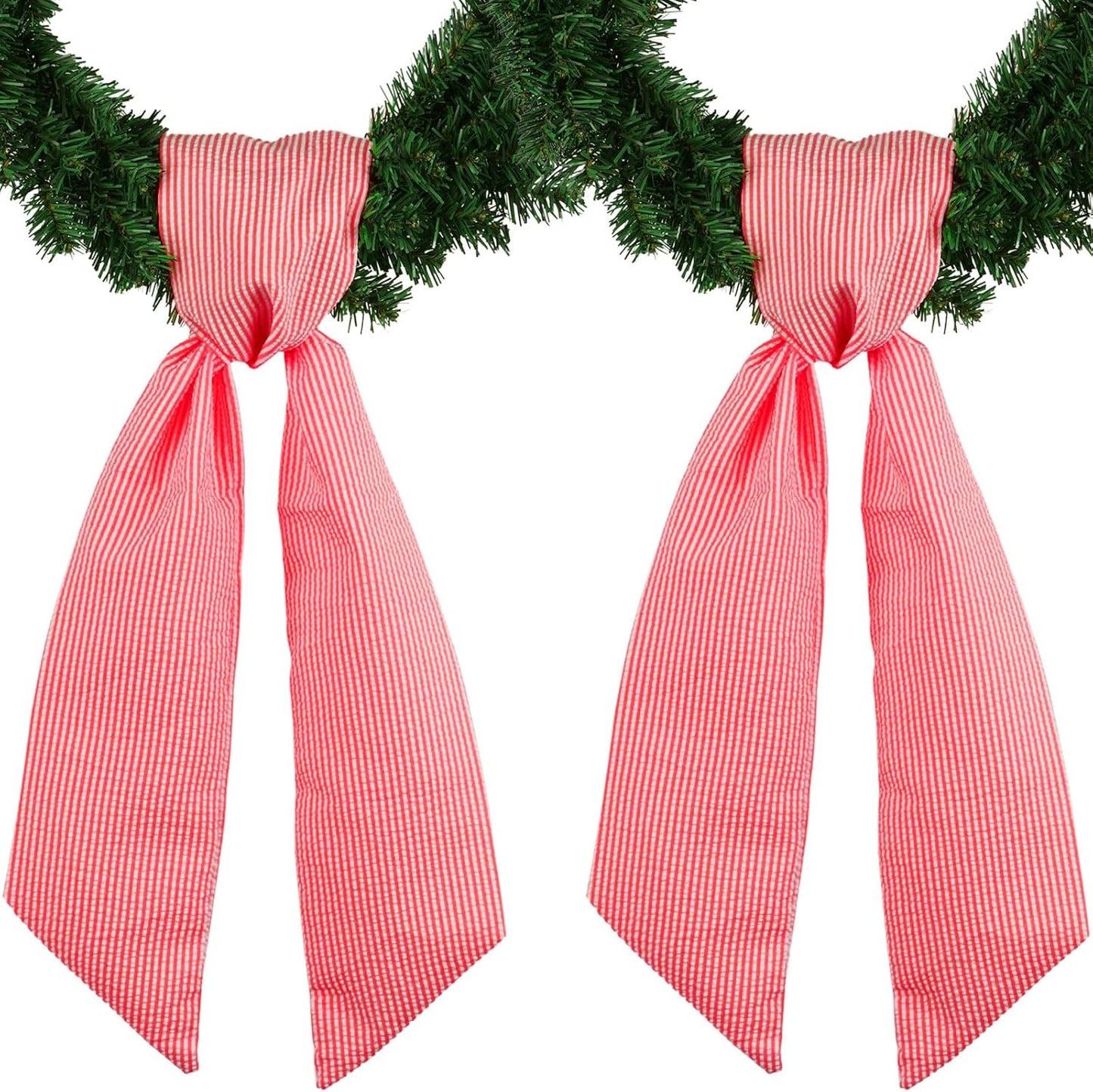Red Striped Wreath Ribbon Set by [Brand Name] - 2 Pack, 5.12" Wide x 54.33" Each for Baby Boy Shower Decor