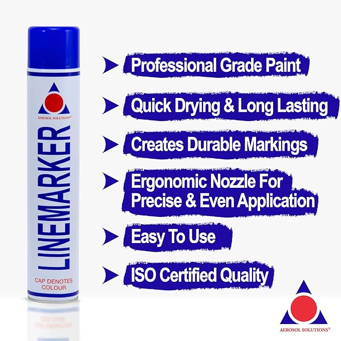 Line Marker, Grass and Road Spray Paint, Blue Striping Paint Spray -26 Fl Oz (Pack of 1)