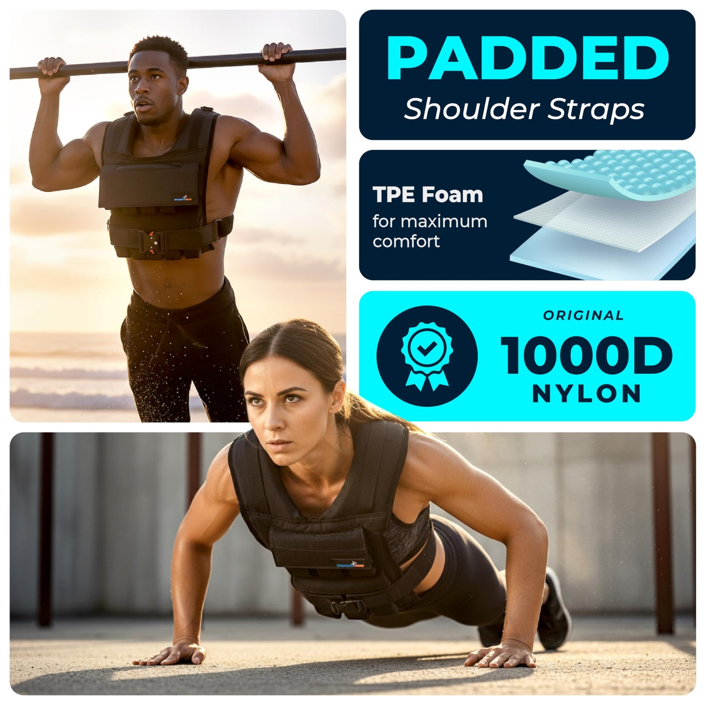 Gymnastics Power Weighted Vest Adjustable for Men and Women – Workout Weight Training Vest for Fitness, Running, Strength, Exercise & Cross Training