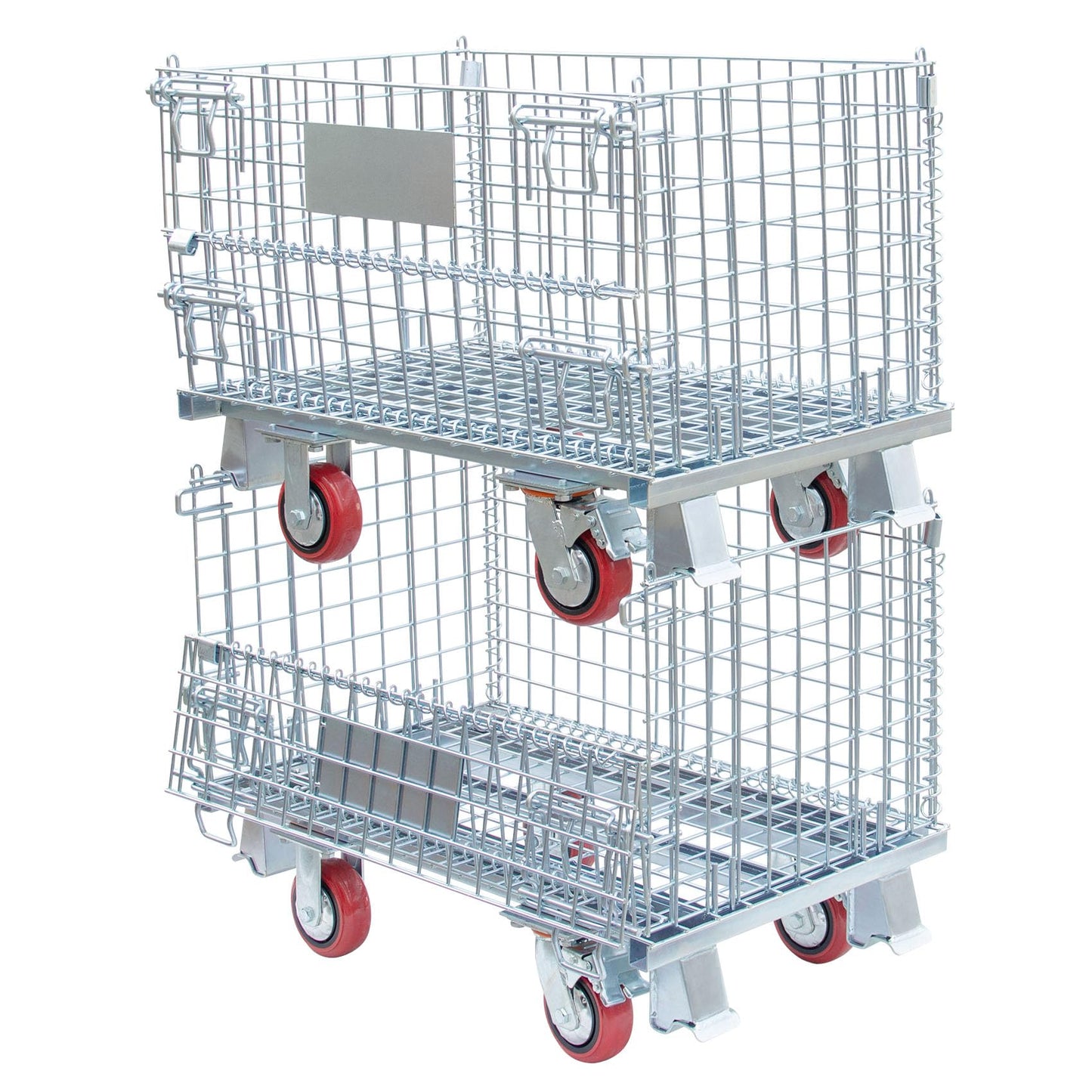 MutsMover Collapsible Wire Storage Basket with Wheels, 32"x20"x24", Heavy-Duty Foldable Metal Bin for Home, Garage & Laundry Room, 1500 lbs Capacity
