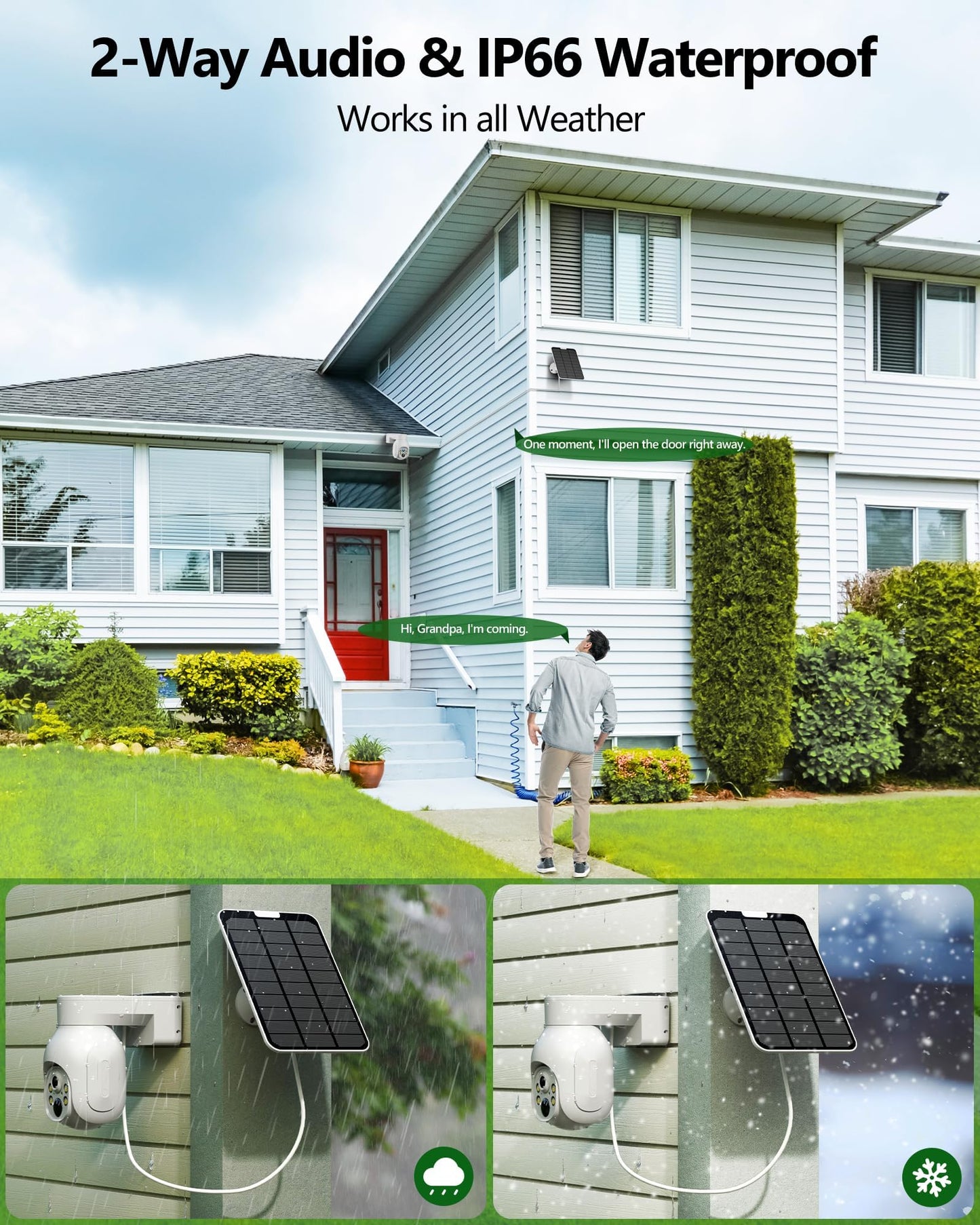 CAMCAMP Solar Security Cameras Wireless Outdoor, 4MP 2K Battery Powered WiFi System with 10CH NVR & 500GB HDD, 355° Pan Tilt PTZ, PIR Motion Detection, Color Night Vision, 2-Way Audio, No Monthly Fee